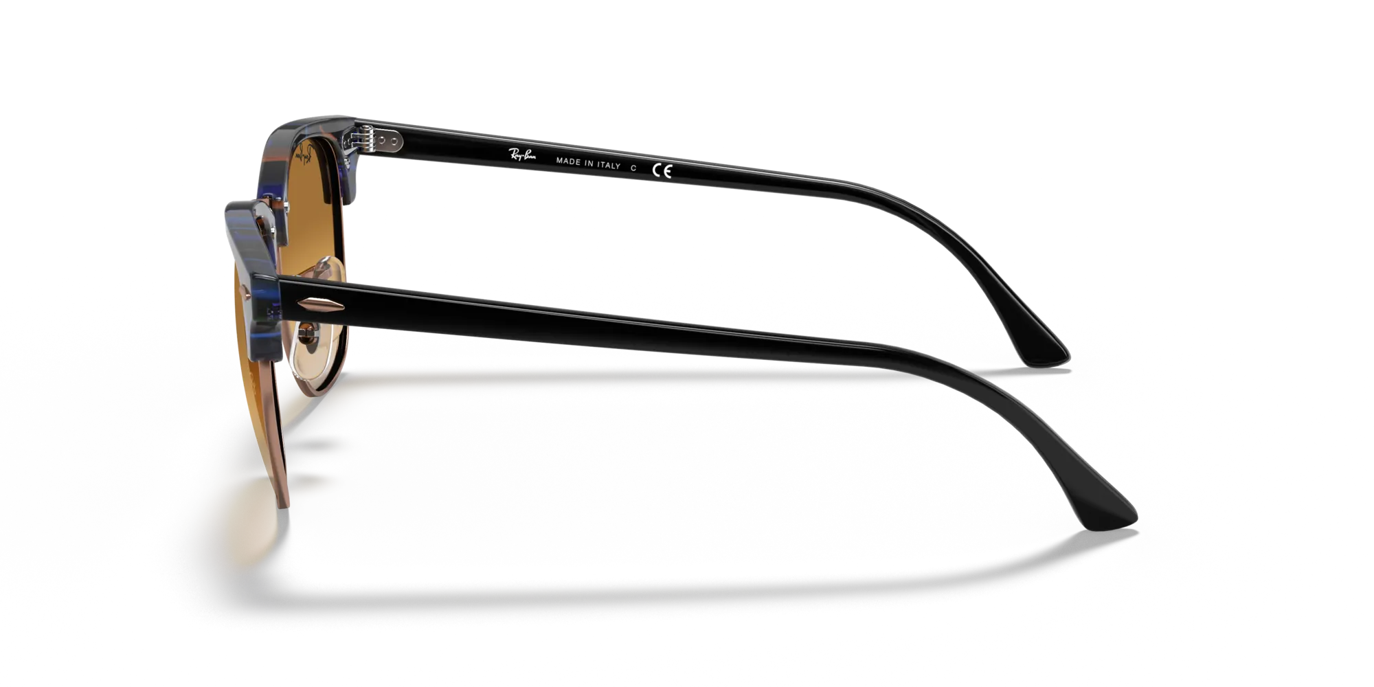 Ray - Ban RB3016 CLUBMASTER 125651 Occhiali da sole Acetato Marrone Squadrata Normale Sfumato - immagine 4