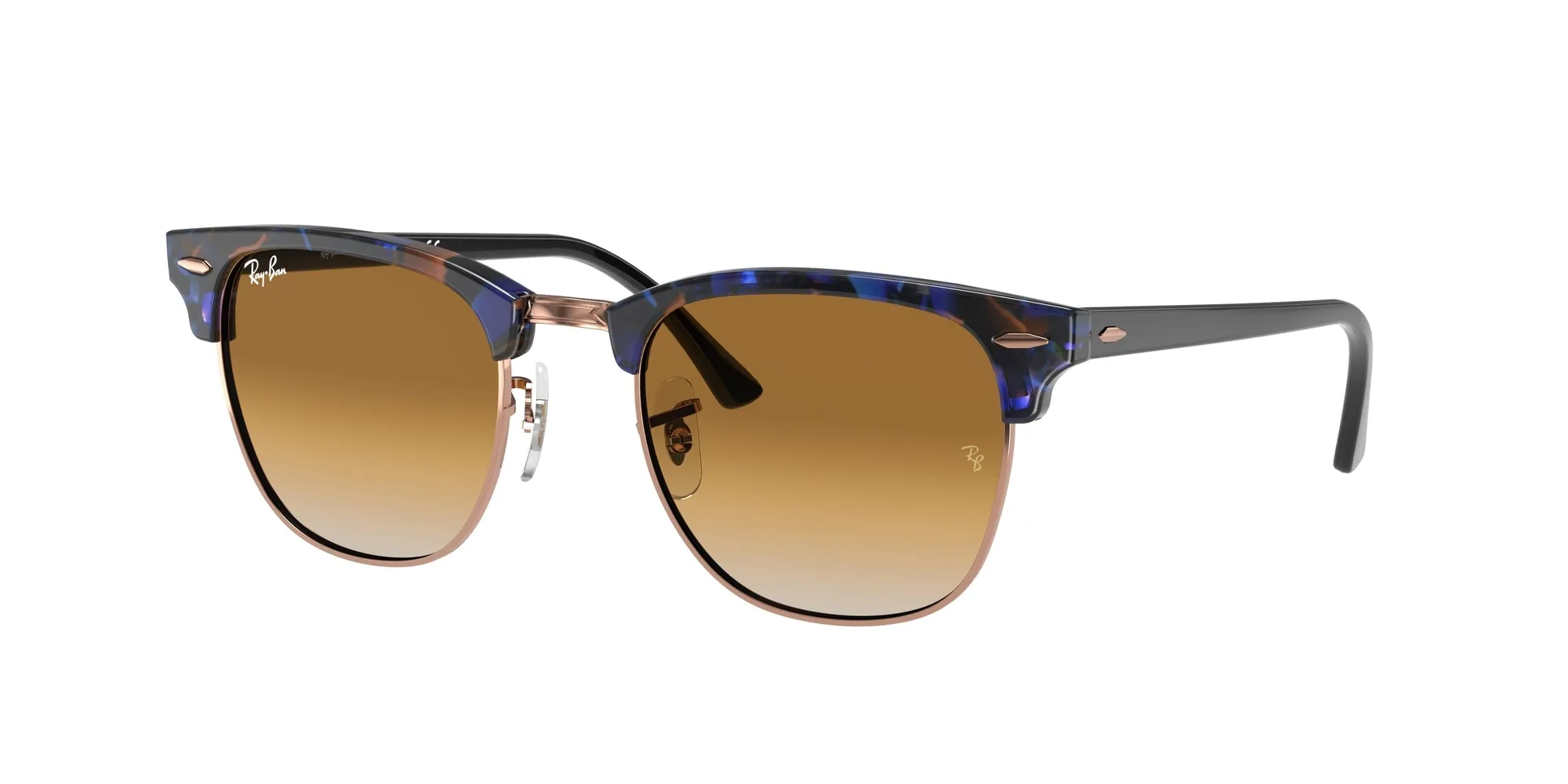Ray - Ban RB3016 CLUBMASTER 125651 Occhiali da sole Acetato Marrone Squadrata Normale Sfumato - immagine 1