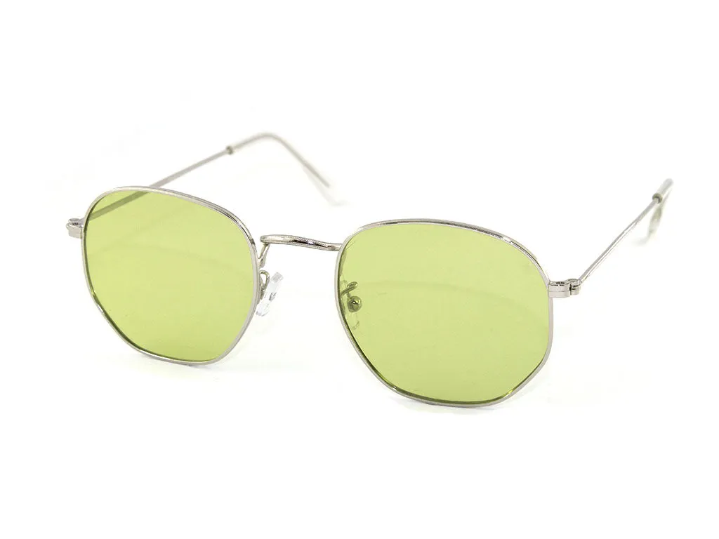 Exit+ Unisex EX352 C.02 argento/verde polarizzato Occhiali da sole Metallo Argento Geometrica Polarizzata - immagine 1