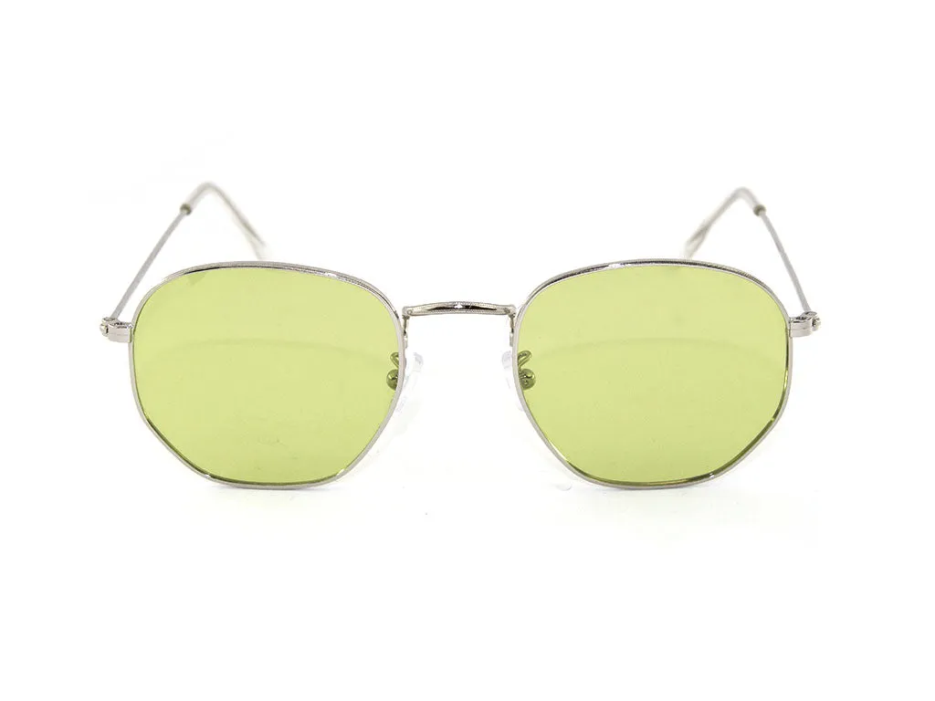 Exit+ Unisex EX352 C.02 argento/verde polarizzato Occhiali da sole Metallo Argento Geometrica Polarizzata - immagine 2