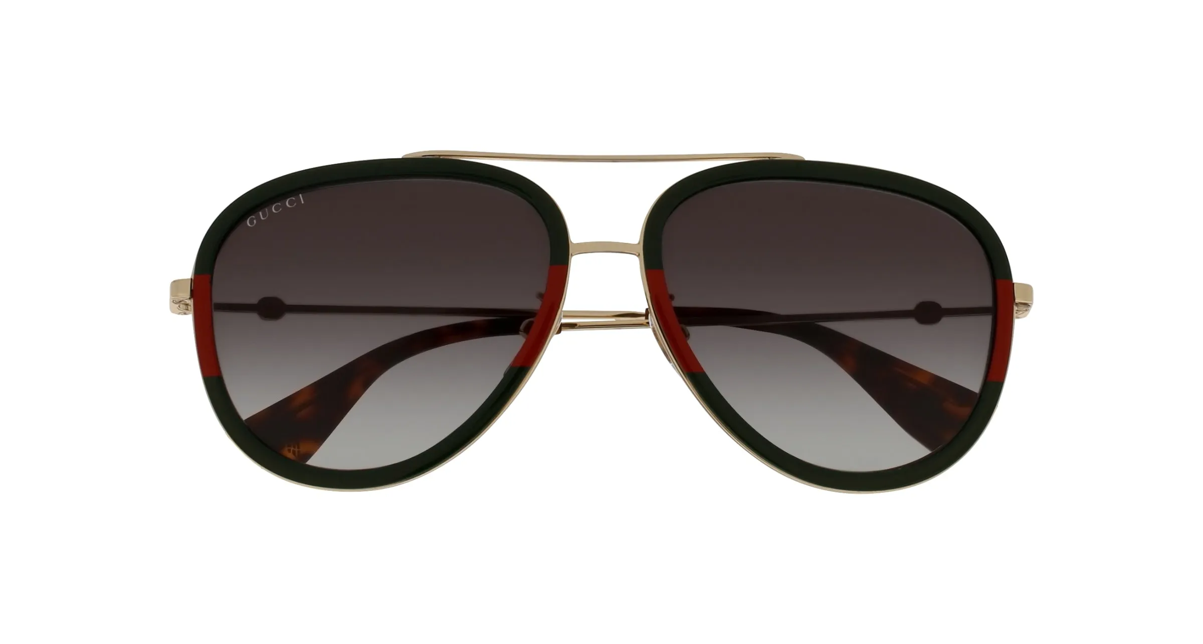 Gucci GG0062S 003 Occhiali da sole Metallo Oro Verde Pilot Normale - immagine 2