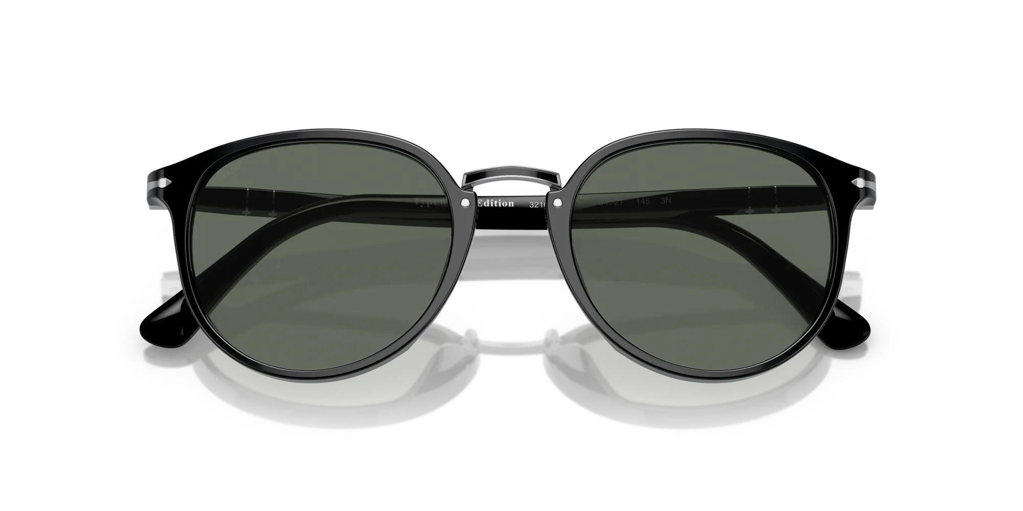 Persol PO3210S 95/31 Occhiali da sole Acetato Nero Verde Rotonda Normale - immagine 2