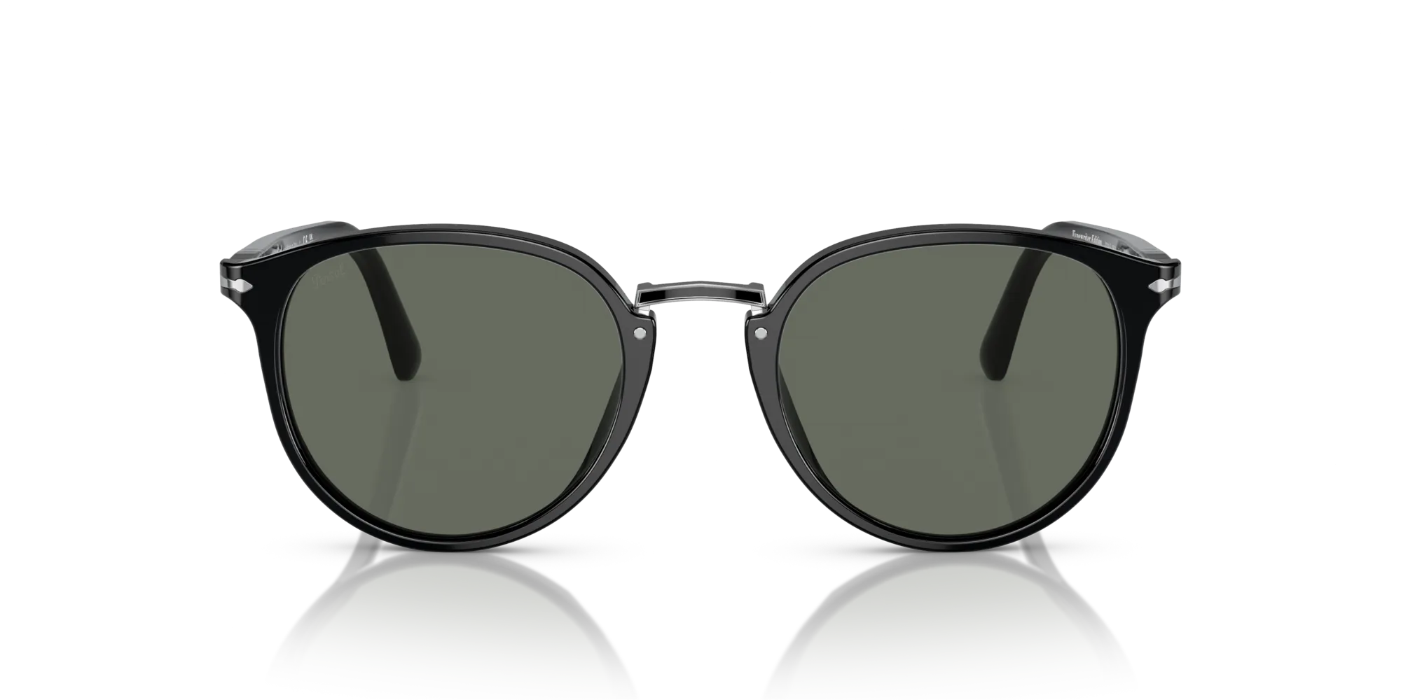 Persol PO3210S 95/31 Occhiali da sole Acetato Nero Verde Rotonda Normale - immagine 3