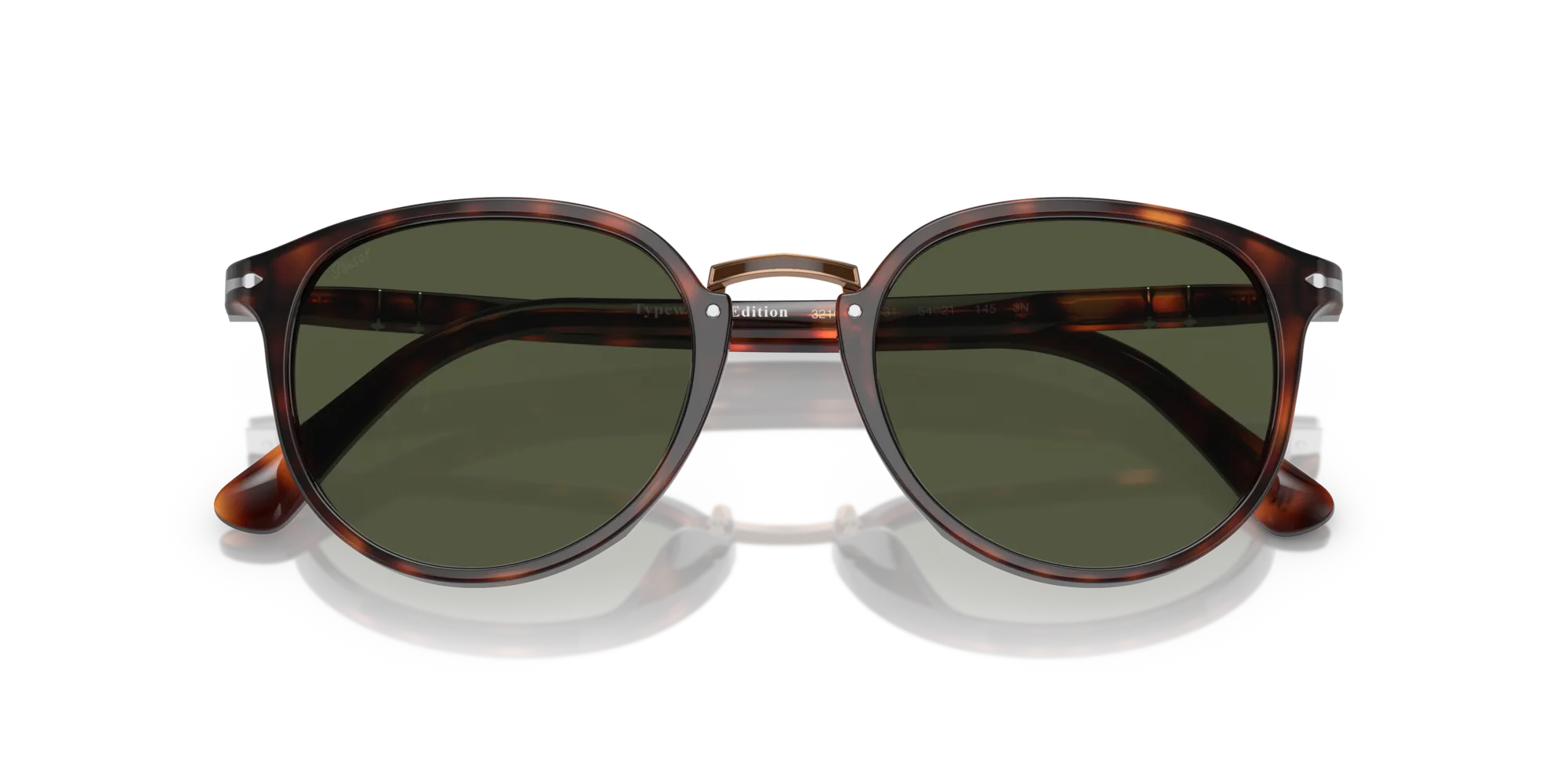 Persol PO3210S 24/31 Occhiali da sole Acetato Tartaruga Verde Rotonda Normale - immagine 2