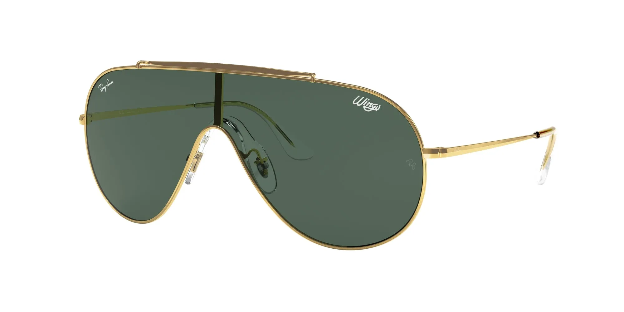 Ray - Ban RB3597 WINGS 905071 Occhiali da sole Metallo Oro Verde Pilot Normale - immagine 1