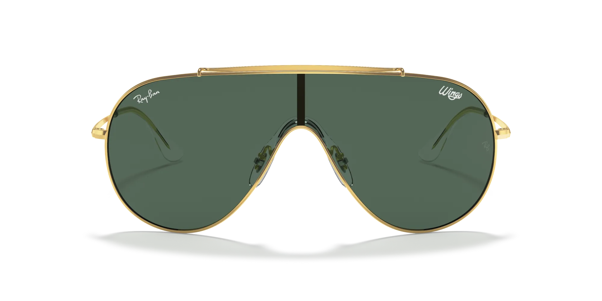 Ray - Ban RB3597 WINGS 905071 Occhiali da sole Metallo Oro Verde Pilot Normale - immagine 3