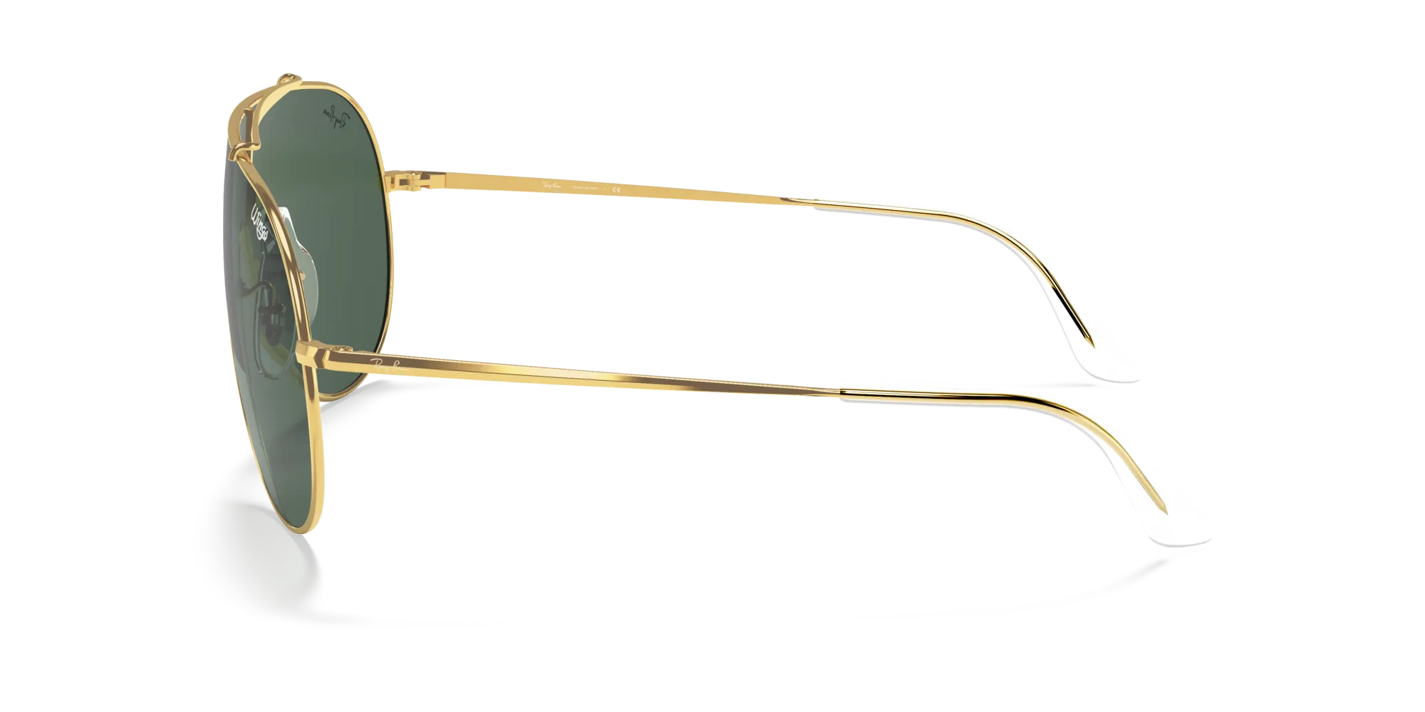 Ray - Ban RB3597 WINGS 905071 Occhiali da sole Metallo Oro Verde Pilot Normale - immagine 4