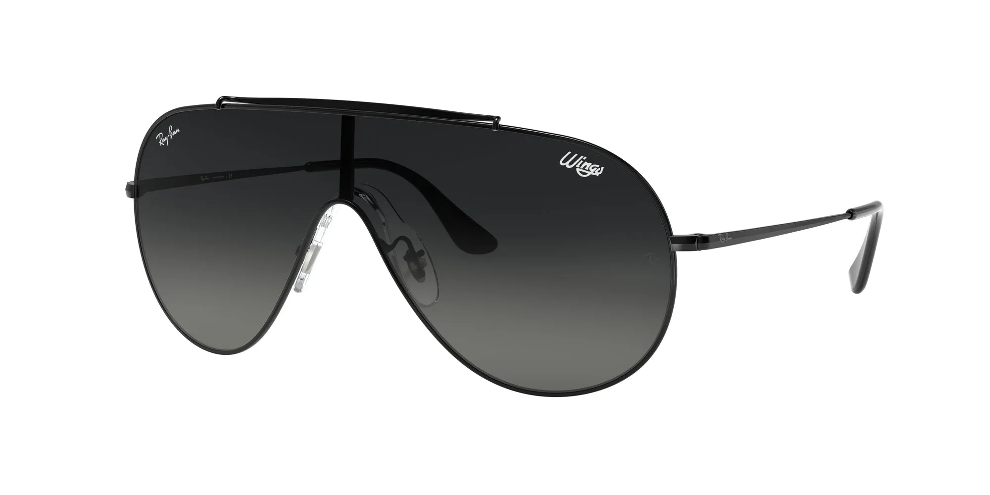 Ray - Ban RB3597 WINGS 002/11 Occhiali da sole Metallo Nero Grigio Pilot Normale Sfumato - immagine 1