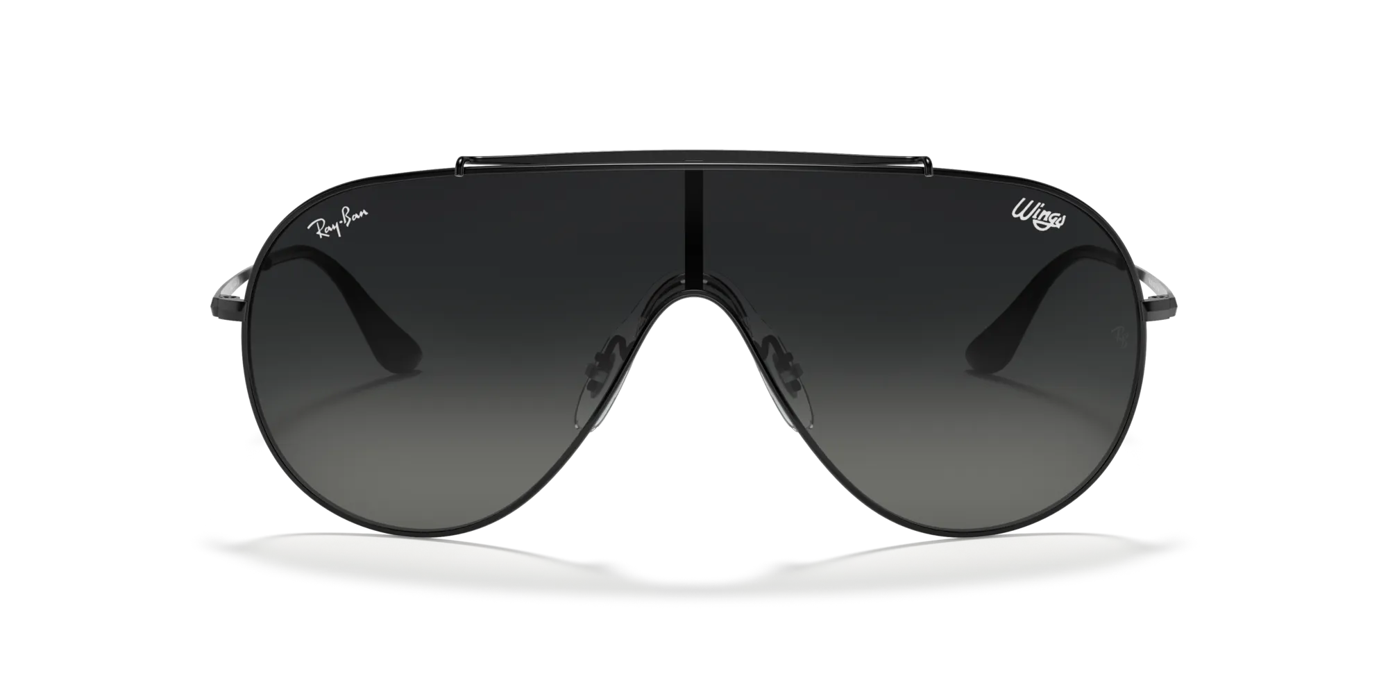 Ray - Ban RB3597 WINGS 002/11 Occhiali da sole Metallo Nero Grigio Pilot Normale Sfumato - immagine 3