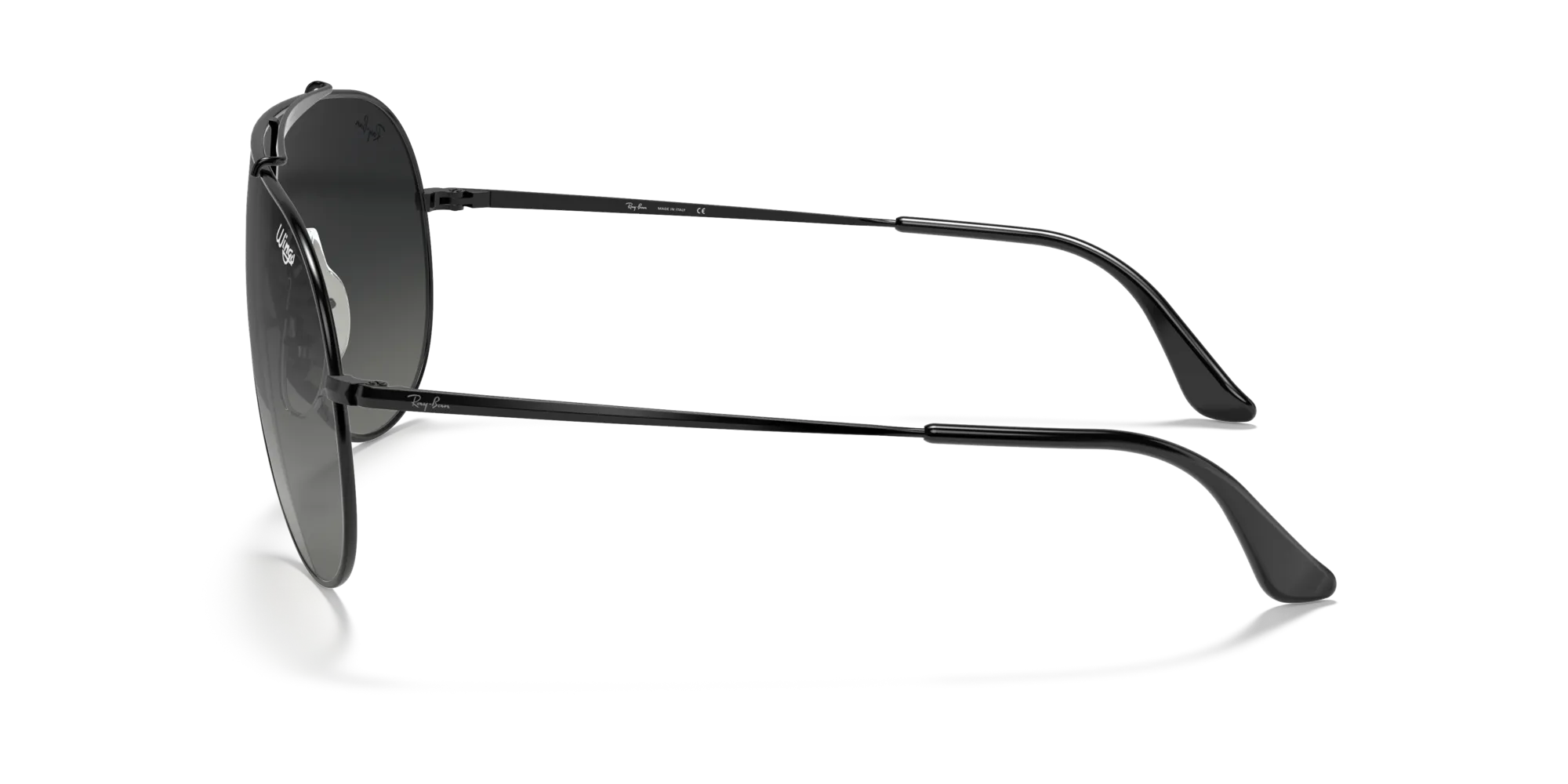Ray - Ban RB3597 WINGS 002/11 Occhiali da sole Metallo Nero Grigio Pilot Normale Sfumato - immagine 4