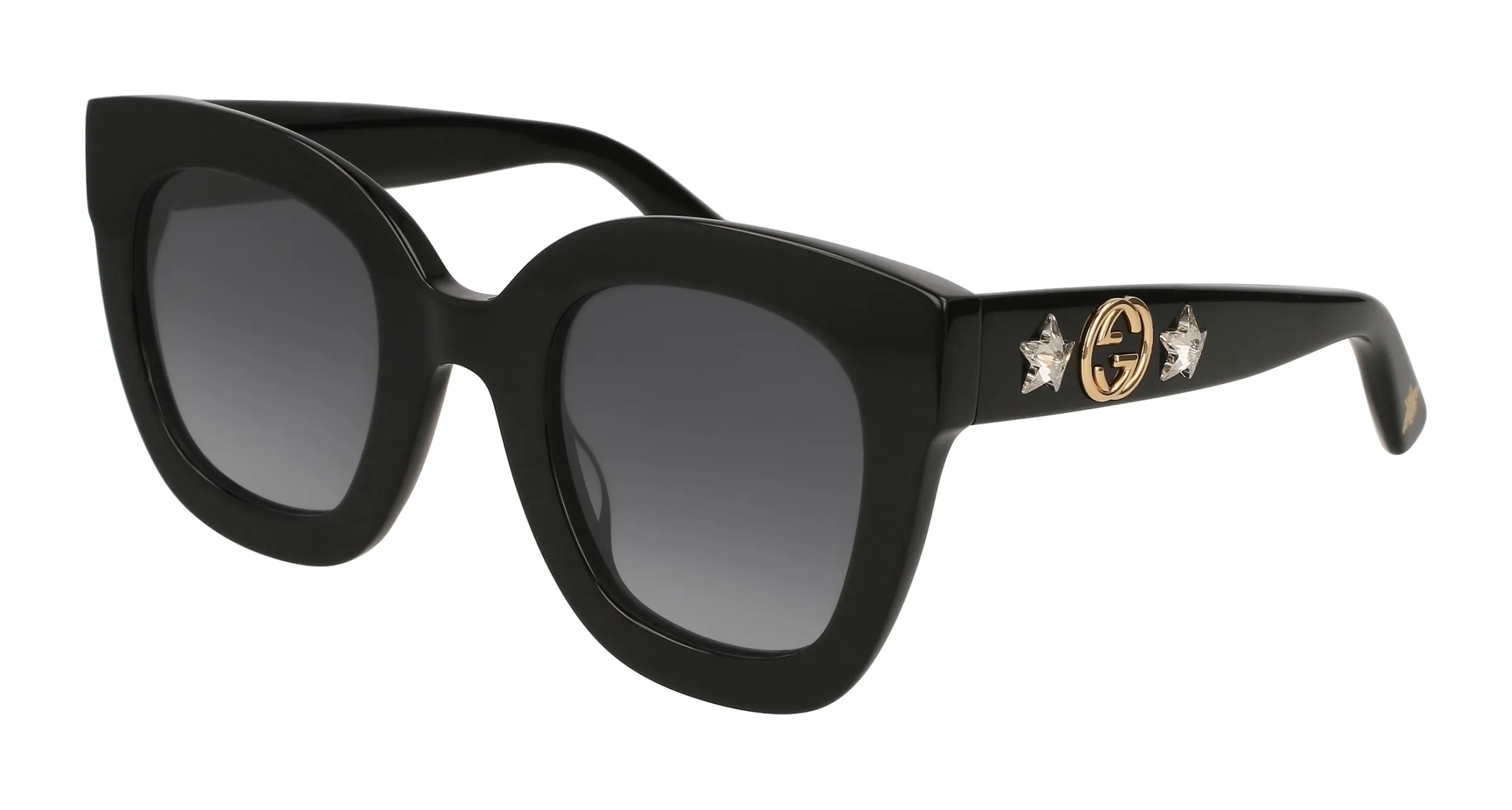 Gucci GG0208S 001 Occhiali da sole Plastica Nero Grigio Squadrata Normale - immagine 1
