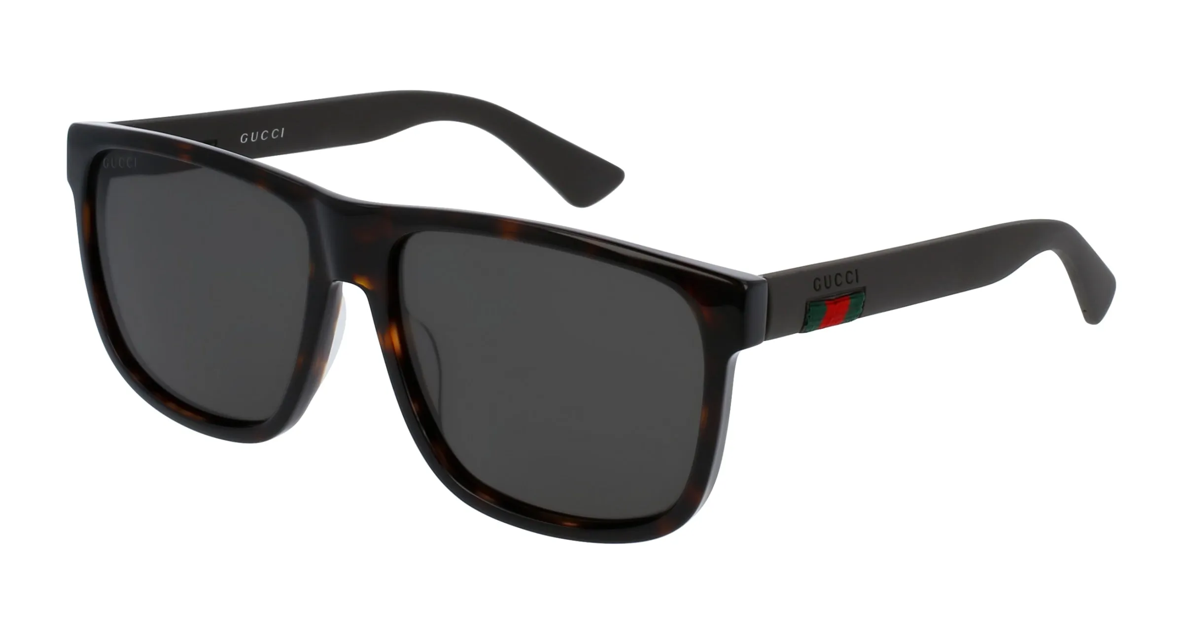Gucci GG0010S 003 Occhiali da sole Acetato Havana Grigio Squadrata Polarizzata - immagine 1