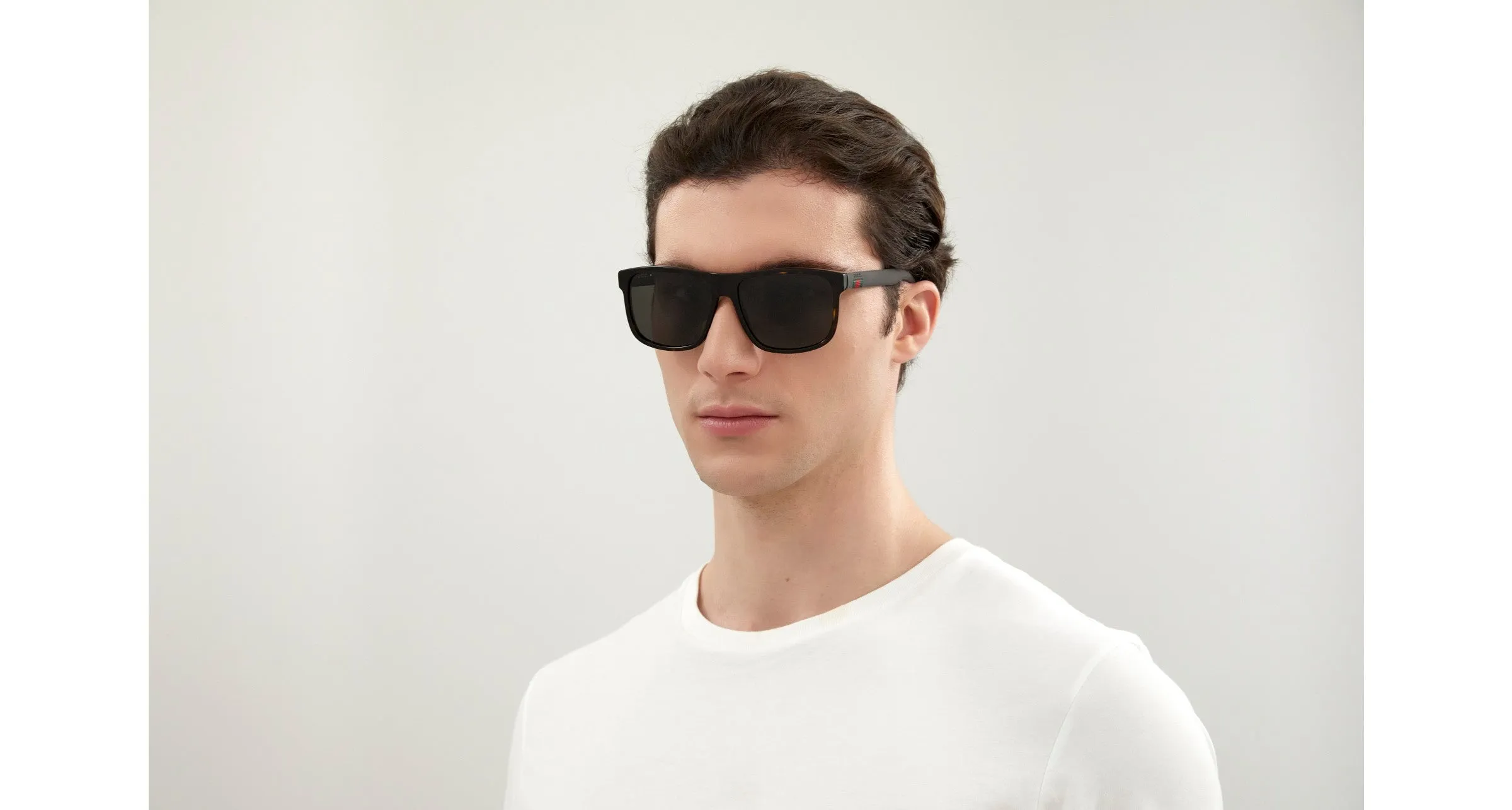 Gucci GG0010S 003 Occhiali da sole Acetato Havana Grigio Squadrata Polarizzata - immagine 2