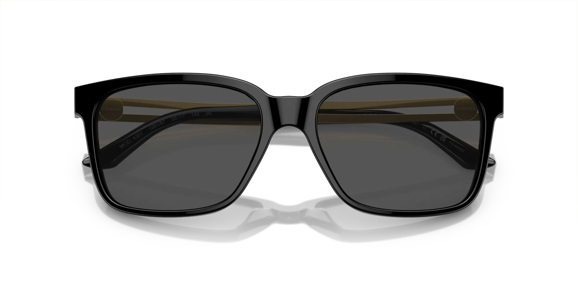 Versace VE4307 GB1/87 Occhiali da sole Acetato Nero Grigio Squadrata Normale - immagine 2