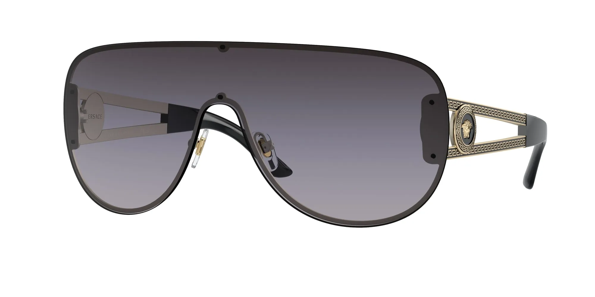 Versace VE2166 12528G Occhiali da sole Metallo Oro Grigio Pilot Normale Sfumato - immagine 1