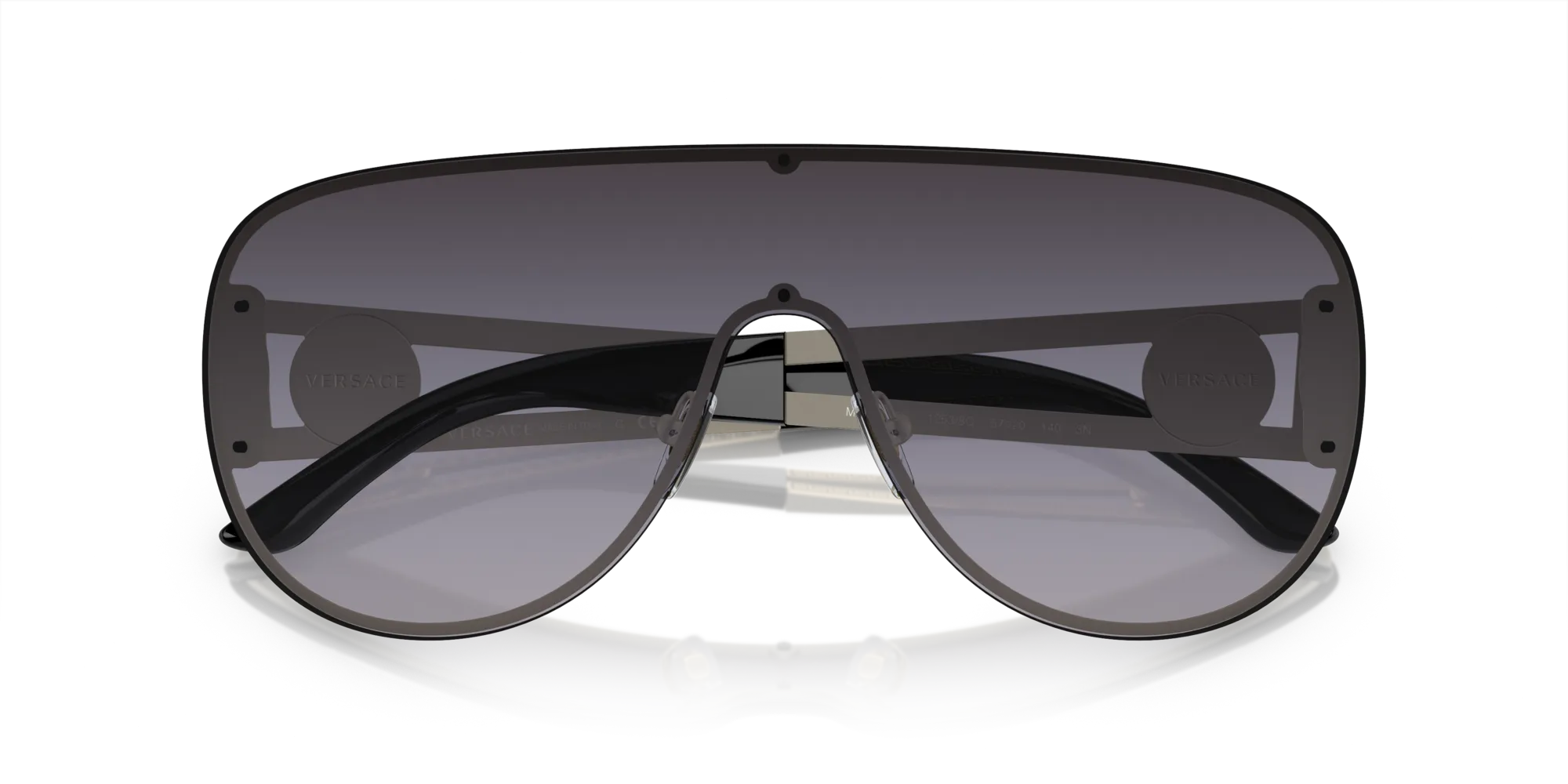Versace VE2166 12528G Occhiali da sole Metallo Oro Grigio Pilot Normale Sfumato - immagine 2