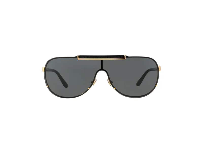 Versace VE2140 100287 Occhiali da sole Metallo Oro Grigio Pilot Normale - immagine 2