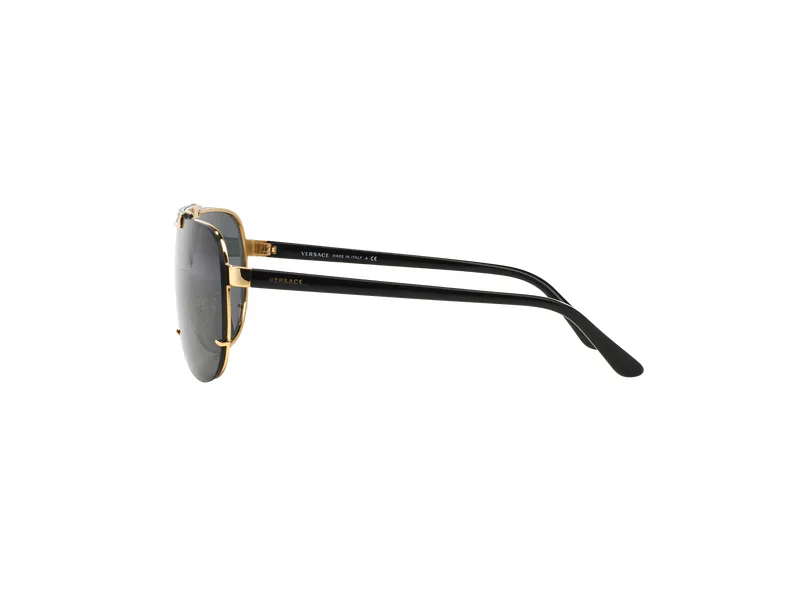 Versace VE2140 100287 Occhiali da sole Metallo Oro Grigio Pilot Normale - immagine 4