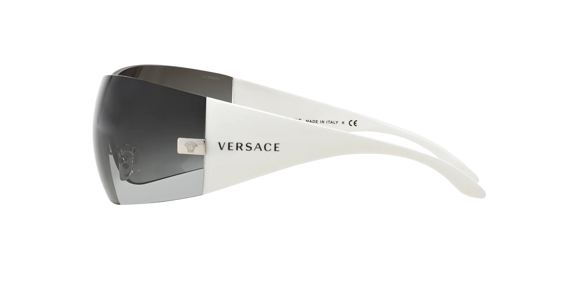 Versace VE2054 10008G Occhiali da sole Iniettato Argento Grigio Squadrata Normale Sfumato - immagine 3