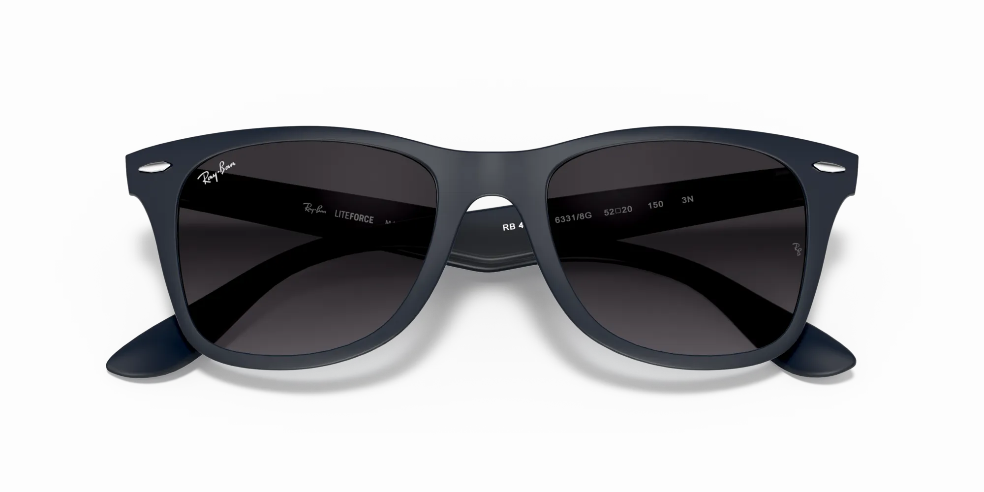 Ray - Ban RB4195 WAYFARER LITEFORCE 63318G Occhiali da sole Iniettato Blu Grigio Squadrata Normale Sfumato - immagine 2