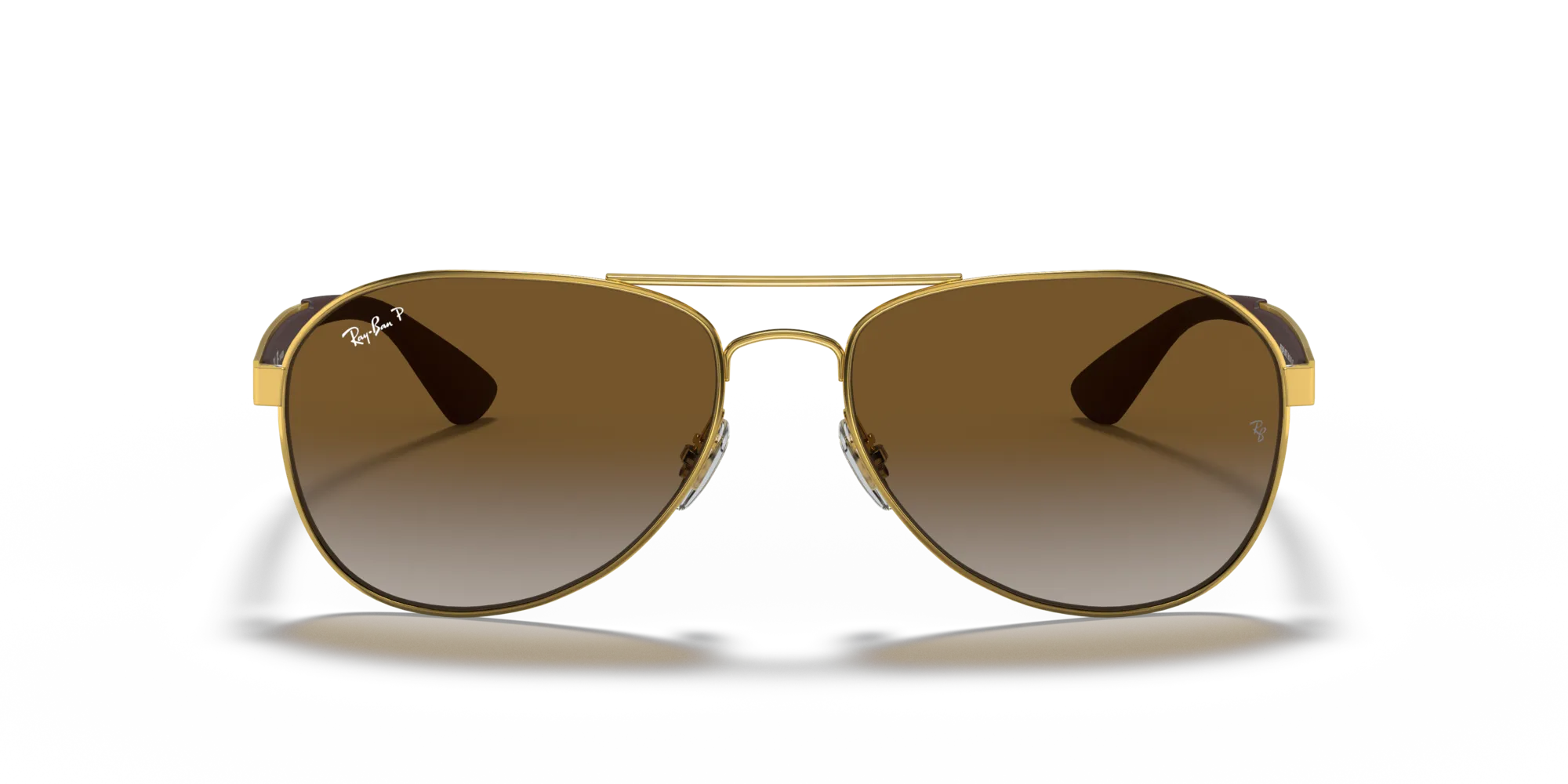 Ray - Ban RB3549 001/T5 Occhiali da sole Metallo Oro Marrone Pilot Polarizzata Sfumato - immagine 3