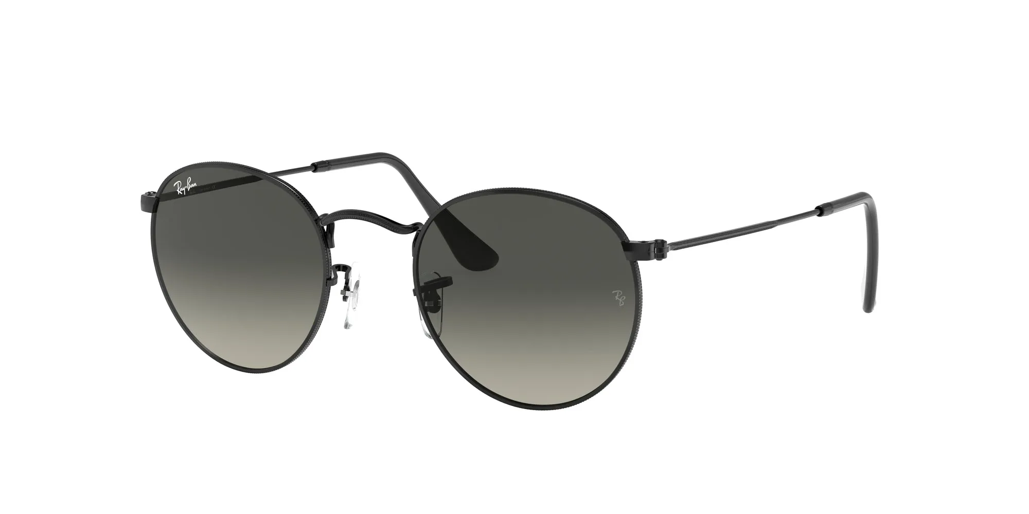 Ray - Ban RB3447N ROUND METAL 002/71 Occhiali da sole Metallo Nero Grigio Rotonda Normale Sfumato - immagine 1
