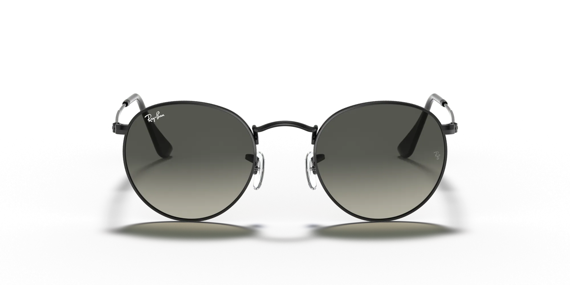 Ray - Ban RB3447N ROUND METAL 002/71 Occhiali da sole Metallo Nero Grigio Rotonda Normale Sfumato - immagine 3
