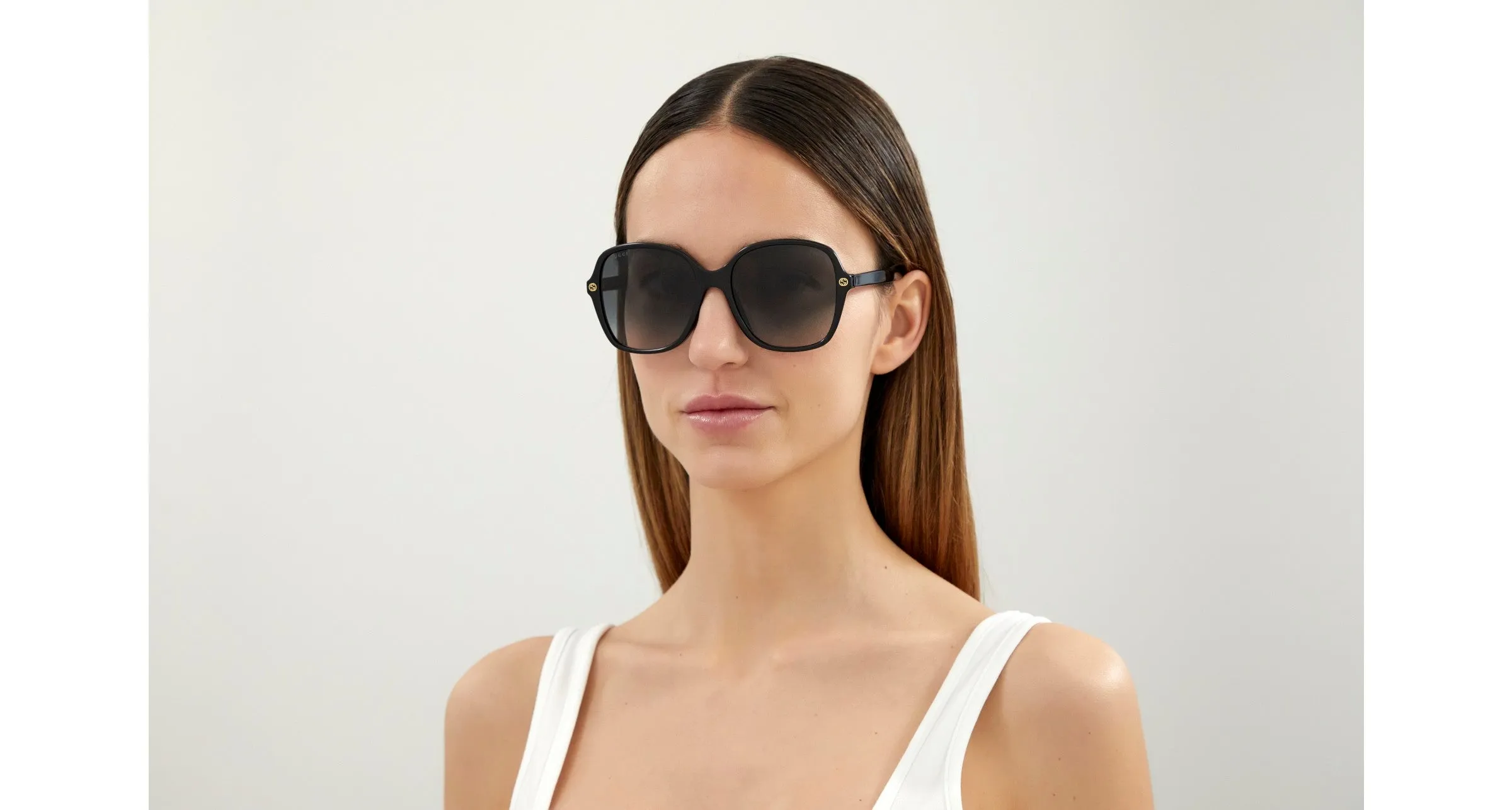 Gucci GG0092S 001 Occhiali da sole Plastica Nero Grigio Squadrata - immagine 3