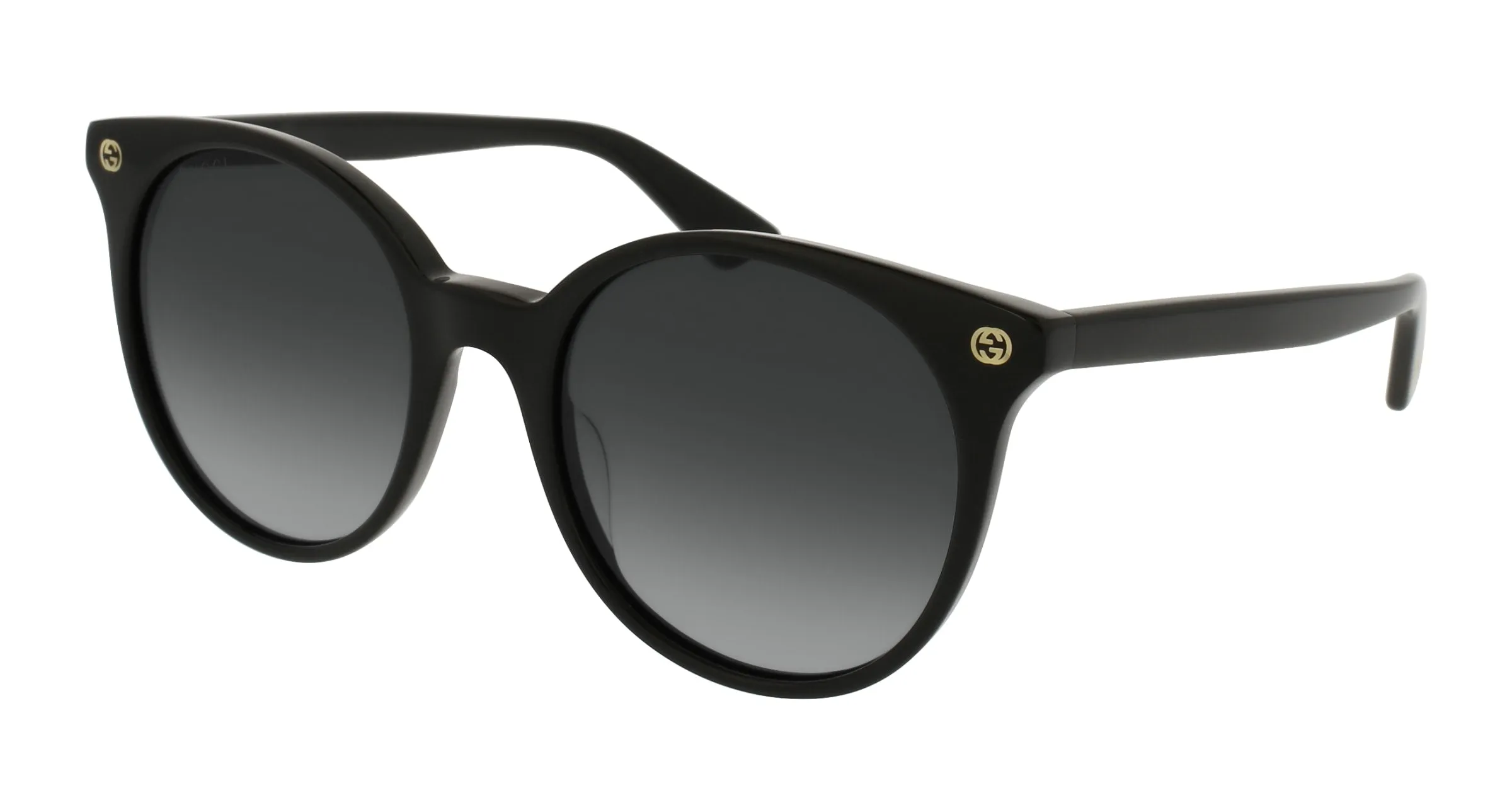 Gucci GG0091S 001 Occhiali da sole Plastica Nero Grigio Rotonda - immagine 1