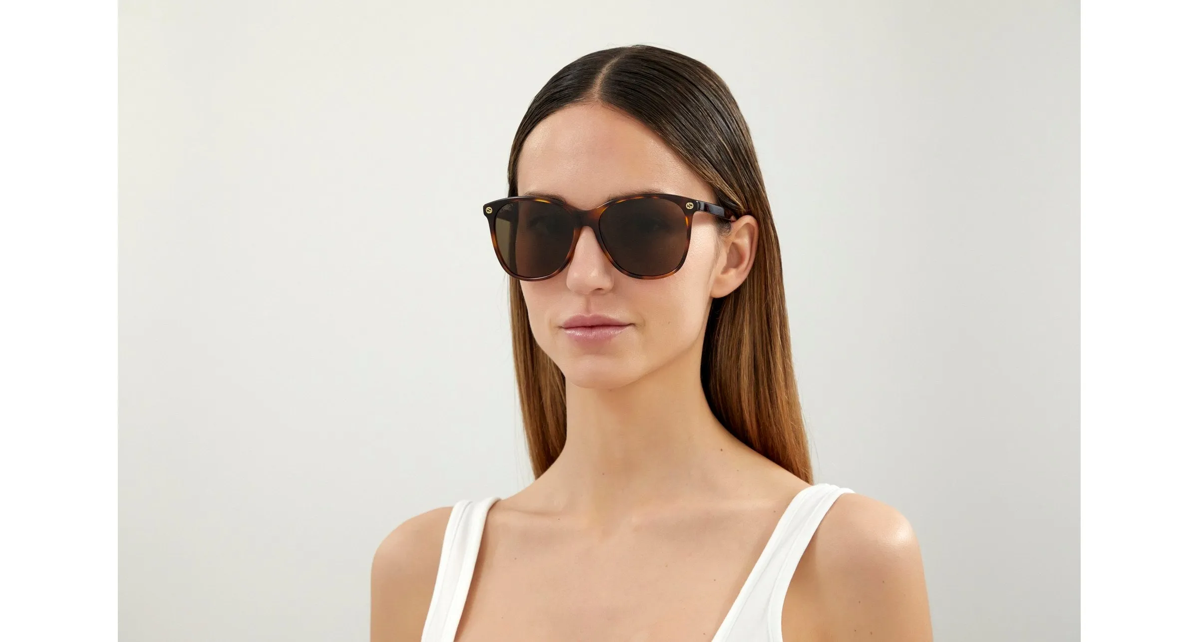Gucci GG0024S 002 Occhiali da sole Plastica Havana Marrone Rotonda Normale - immagine 2