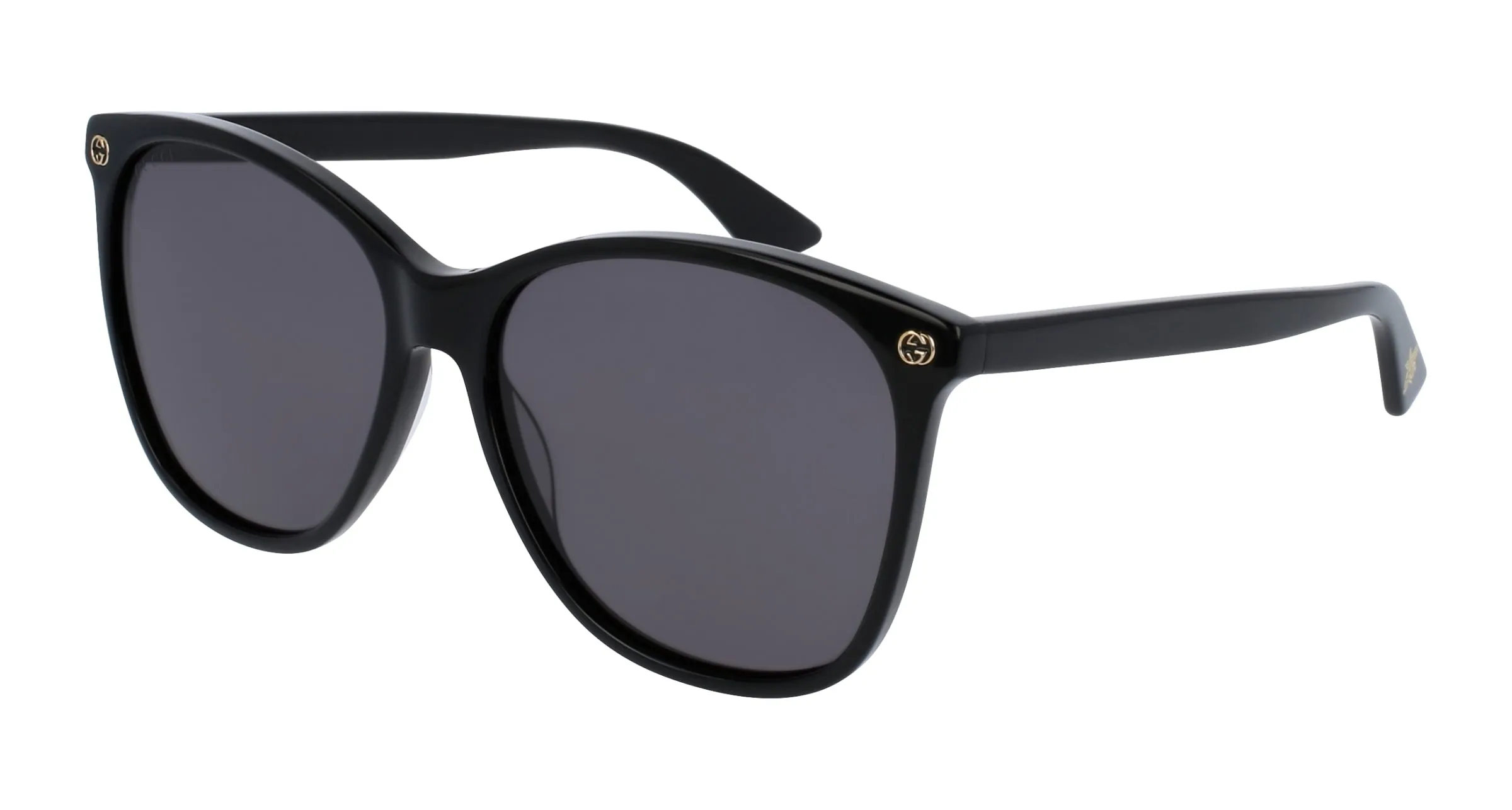 Gucci GG0024S 001 Occhiali da sole Plastica Nero Grigio Rotonda Normale - immagine 1