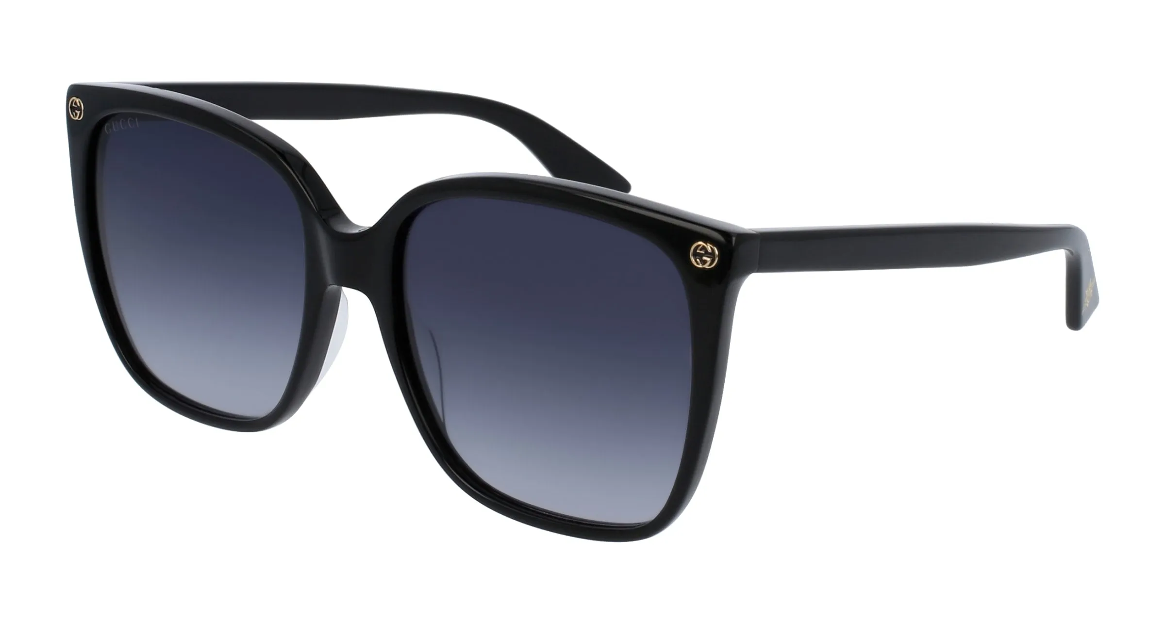 Gucci GG0022S 001 Occhiali da sole Acetato Nero Grigio Cat Eye Normale - immagine 1