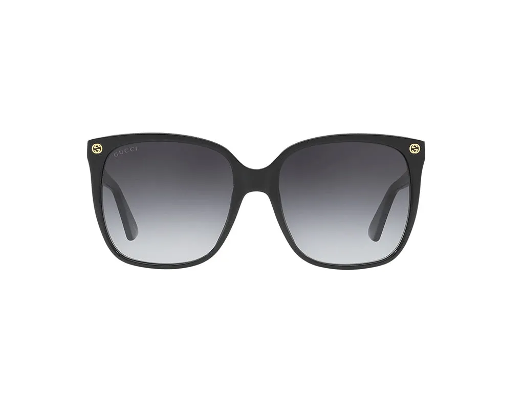 Gucci GG0022S 001 Occhiali da sole Acetato Nero Grigio Cat Eye Normale - immagine 2