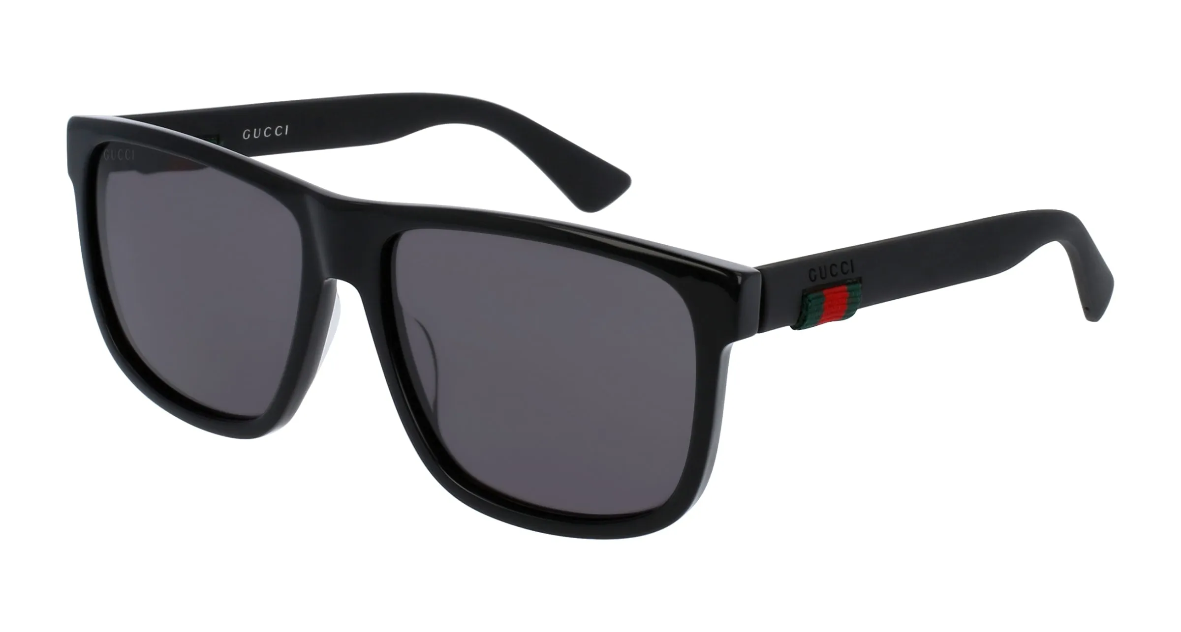 Gucci GG0010S 001 Occhiali da sole Acetato Nero Grigio Squadrata Normale - immagine 1