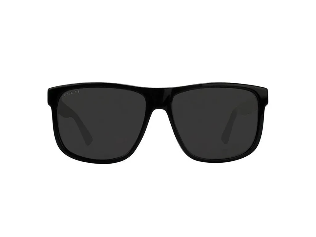 Gucci GG0010S 001 Occhiali da sole Acetato Nero Grigio Squadrata Normale - immagine 2