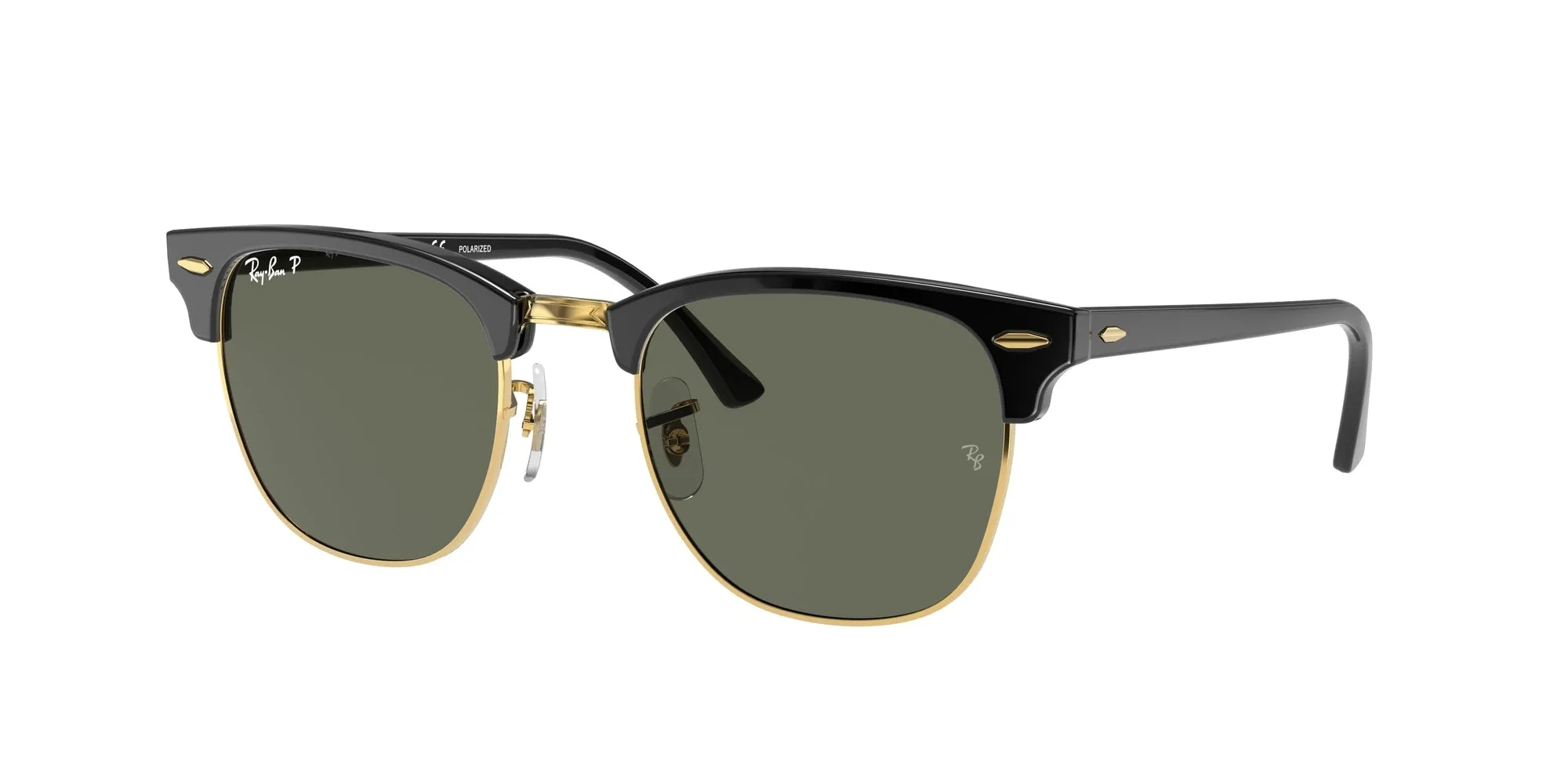 Ray - Ban RB3016 CLUBMASTER 901/58 Occhiali da sole Acetato Nero G15 Squadrata Polarizzata - immagine 1