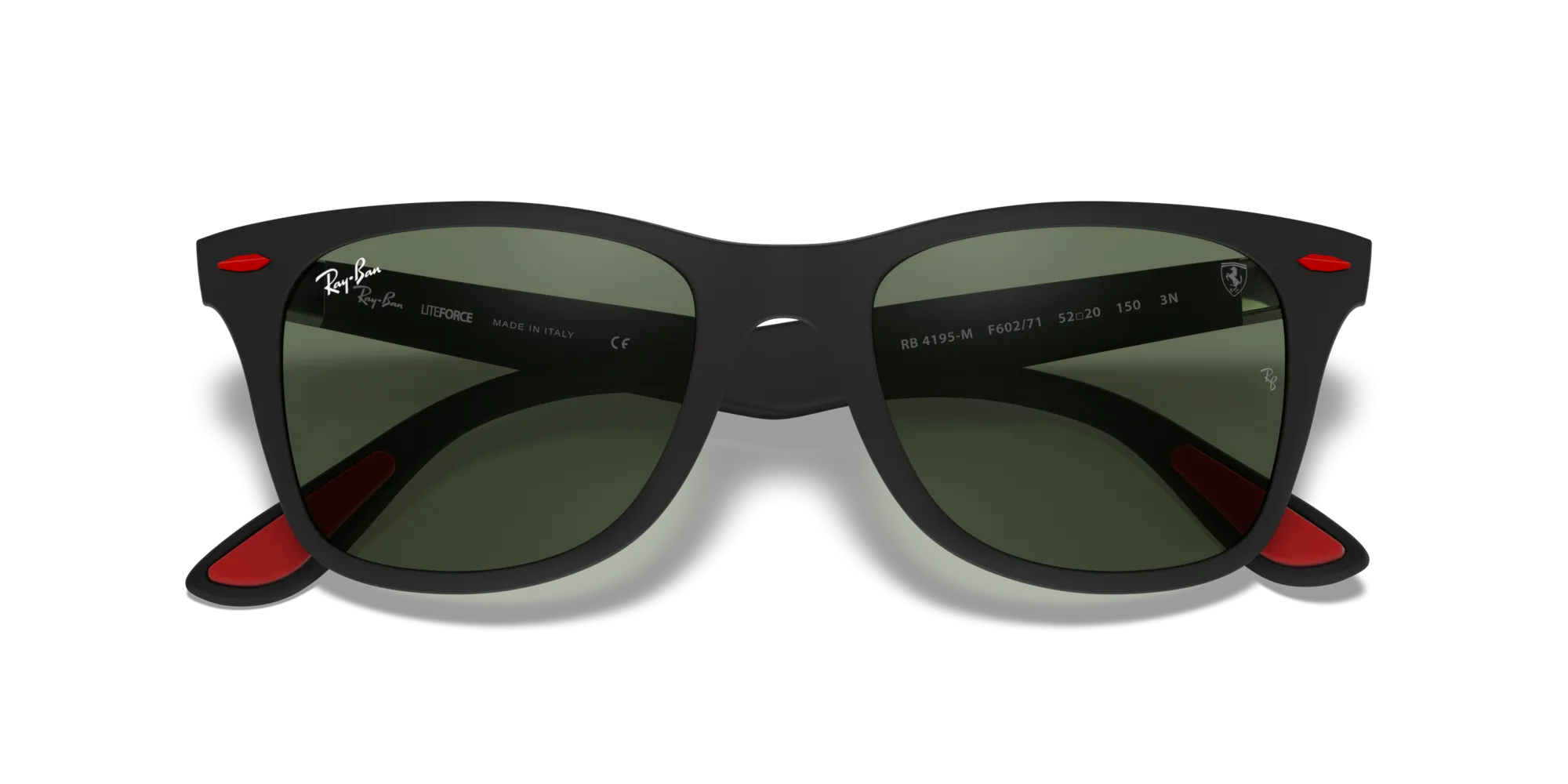 Ray - Ban RB4195M SCUDERIA FERRARI COLLECTION F60271 Occhiali da sole Peek Nero Verde Squadrata Normale - immagine 2