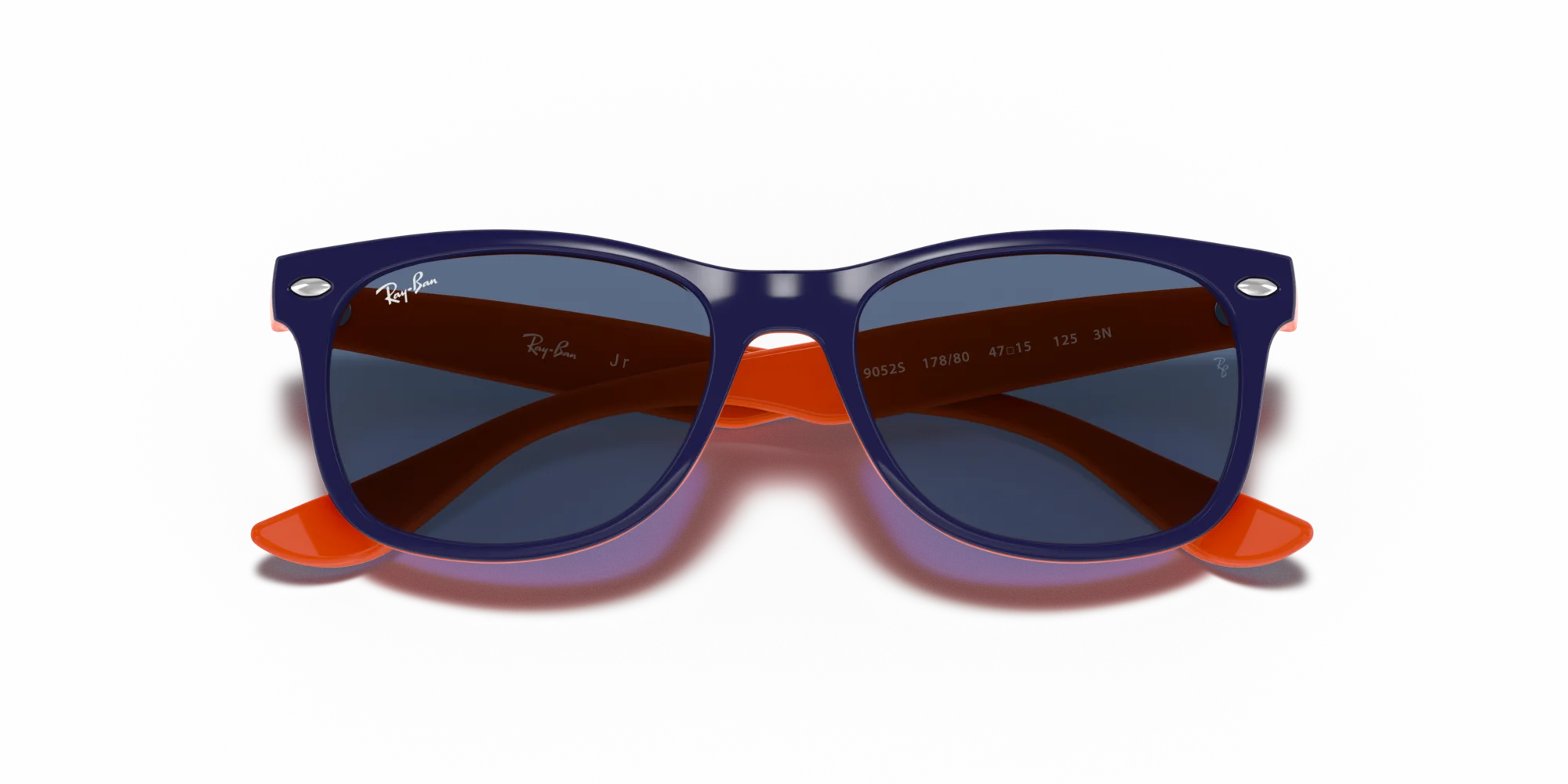 Ray - Ban RJ9052S JUNIOR NEW WAYFARER 178/80 Occhiali da sole bambino Iniettato Blu Blu Squadrata Normale - immagine 2