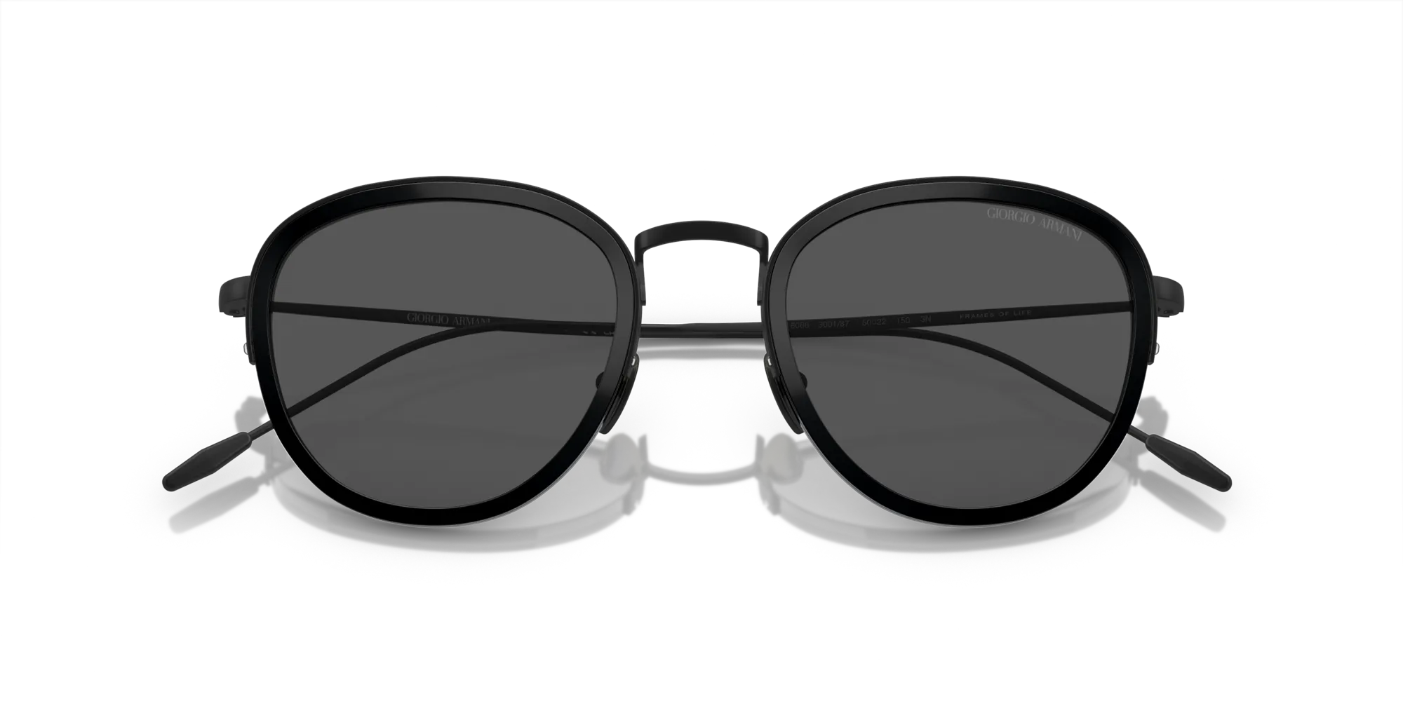 Giorgio Armani AR6068 300187 Occhiali da sole Metallo Nero Grigio Rotonda Normale - immagine 2