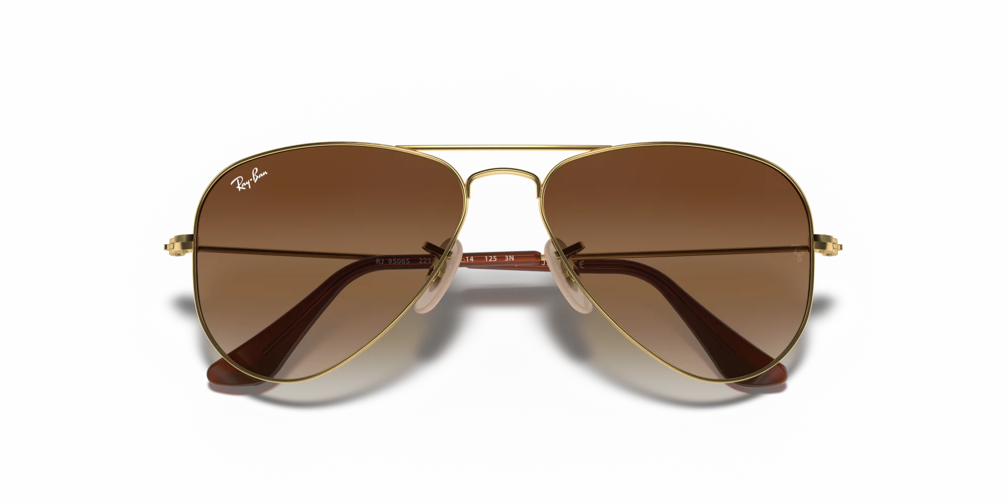 Ray - Ban RJ9506S JUNIOR AVIATOR 223/13 Occhiali da sole bambino Metallo Oro Marrone Pilot Normale Sfumato - immagine 2