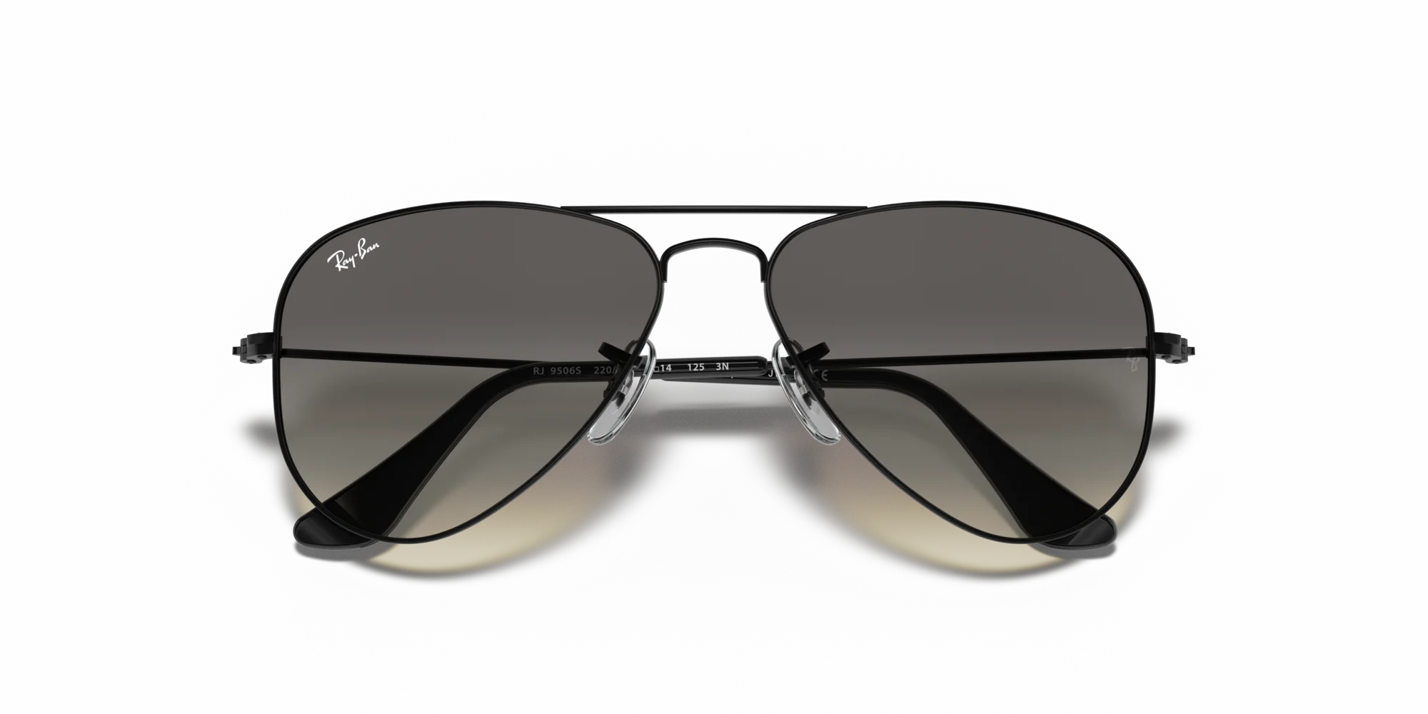 Ray - Ban RJ9506S JUNIOR AVIATOR 220/11 Occhiali da sole bambino Metallo Nero Grigio Pilot Normale Sfumato - immagine 2