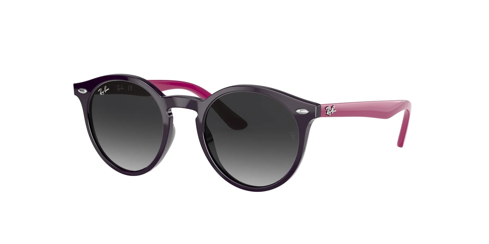 Ray - Ban RJ9064S 70218G Occhiali da sole bambino Iniettato Viola Grigio Pantos Normale Sfumato - immagine 1