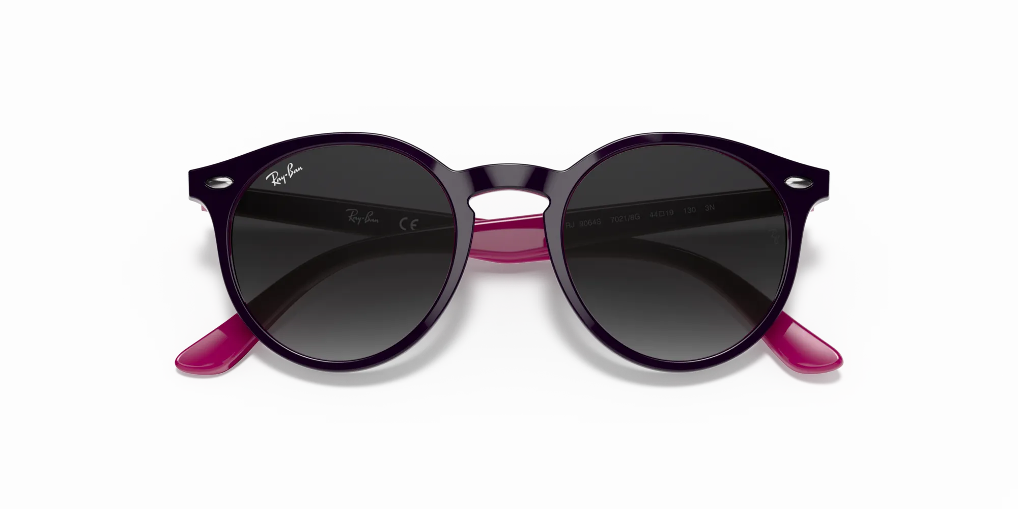 Ray - Ban RJ9064S 70218G Occhiali da sole bambino Iniettato Viola Grigio Pantos Normale Sfumato - immagine 2