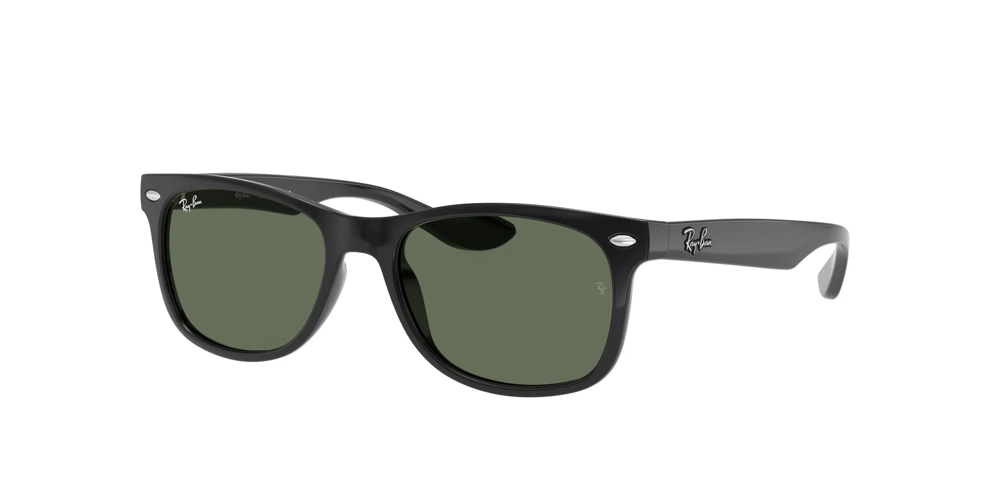 Ray - Ban RJ9052S JUNIOR NEW WAYFARER 100/71 Occhiali da sole bambino Iniettato Nero Verde Squadrata Normale - immagine 1