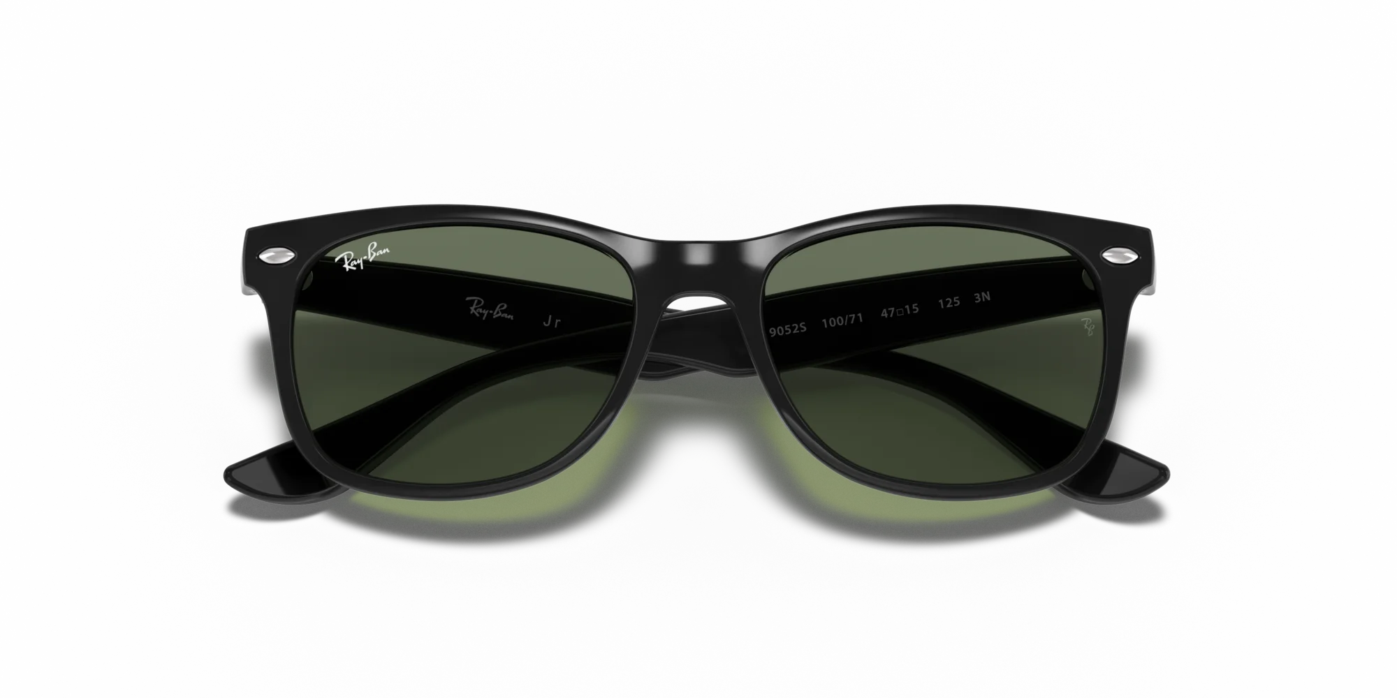 Ray - Ban RJ9052S JUNIOR NEW WAYFARER 100/71 Occhiali da sole bambino Iniettato Nero Verde Squadrata Normale - immagine 2