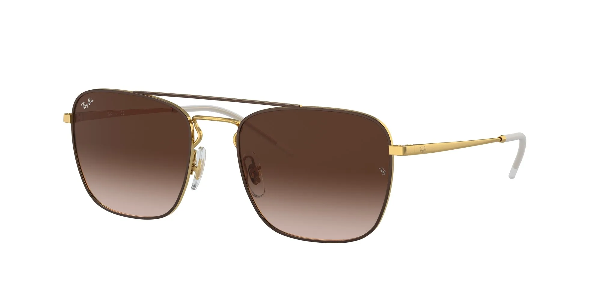 Ray - Ban RB3588 905513 Occhiali da sole Metallo Marrone Marrone Squadrata Normale Sfumato - immagine 1