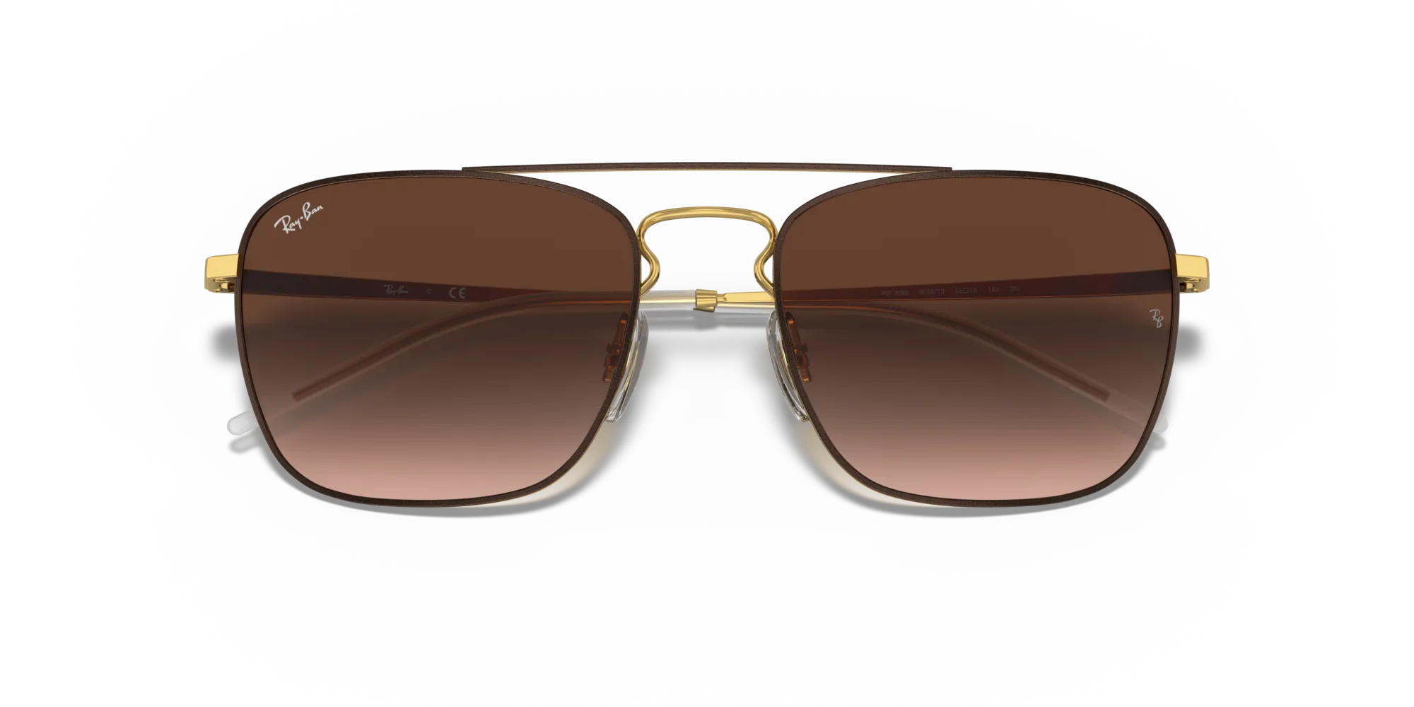 Ray - Ban RB3588 905513 Occhiali da sole Metallo Marrone Marrone Squadrata Normale Sfumato - immagine 2