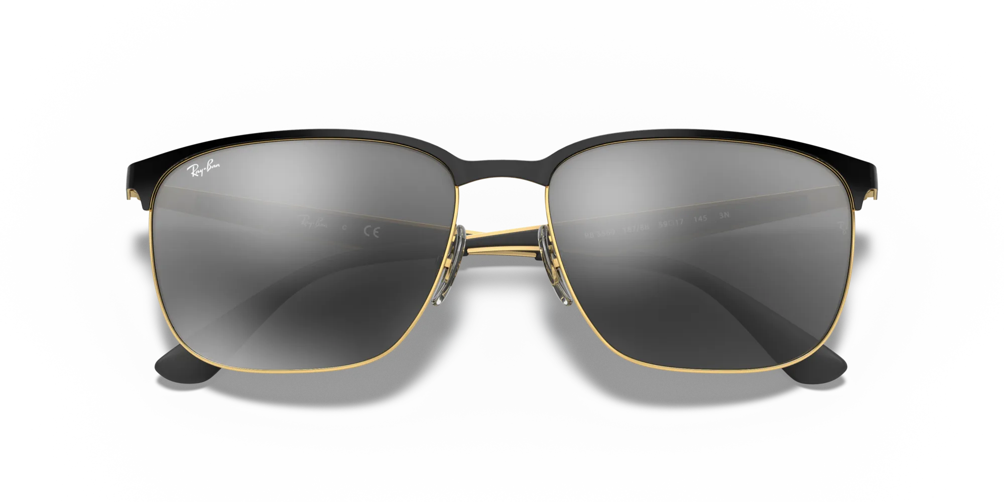 Ray - Ban RB3569 187/88 Occhiali da sole Metallo Nero Grigio Squadrata Normale Sfumato - immagine 2