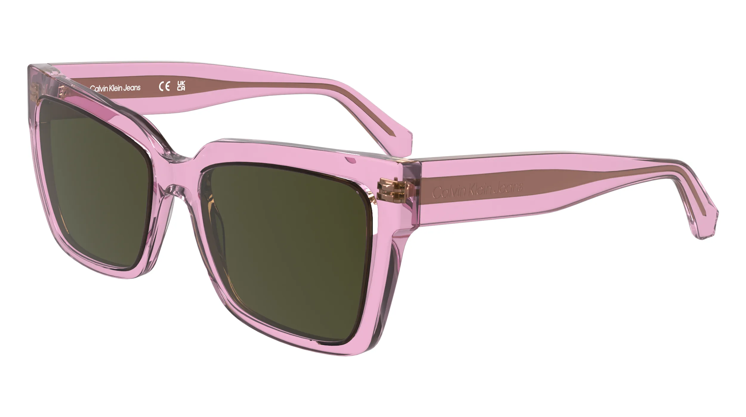 Calvin Klein CKJ24606S 661 Occhiali da sole Acetato Rosa Marrone Squadrata Normale Normale - immagine 1