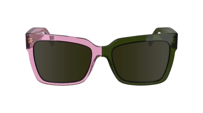 Calvin Klein CKJ24606S 661 Occhiali da sole Acetato Rosa Marrone Squadrata Normale Normale - immagine 2